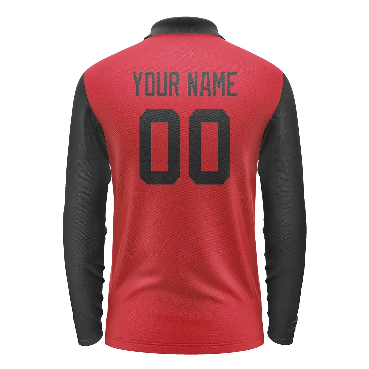 Custom Red Black Long Sleeve Polo Shirt sold by Tailorly product image thumbnail 3