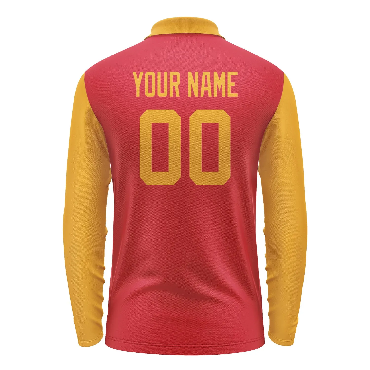 Custom Red Yellow Long Sleeve Polo Shirt sold by Tailorly product image thumbnail 3