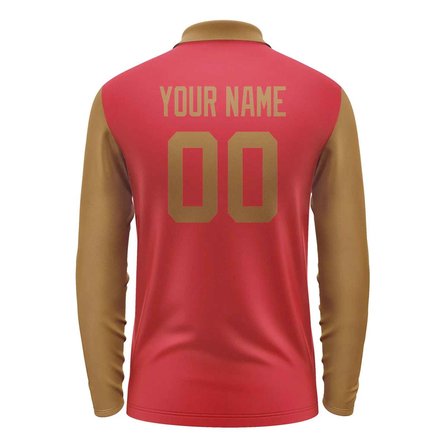 Custom Red Khaki Long Sleeve Polo Shirt sold by Tailorly product image thumbnail 3