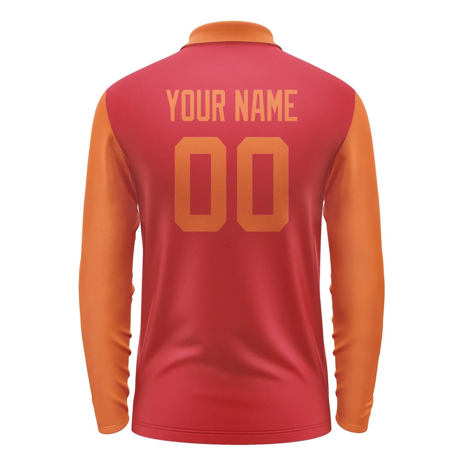Custom Red Orange Long Sleeve Polo Shirt sold by Tailorly product image thumbnail 3