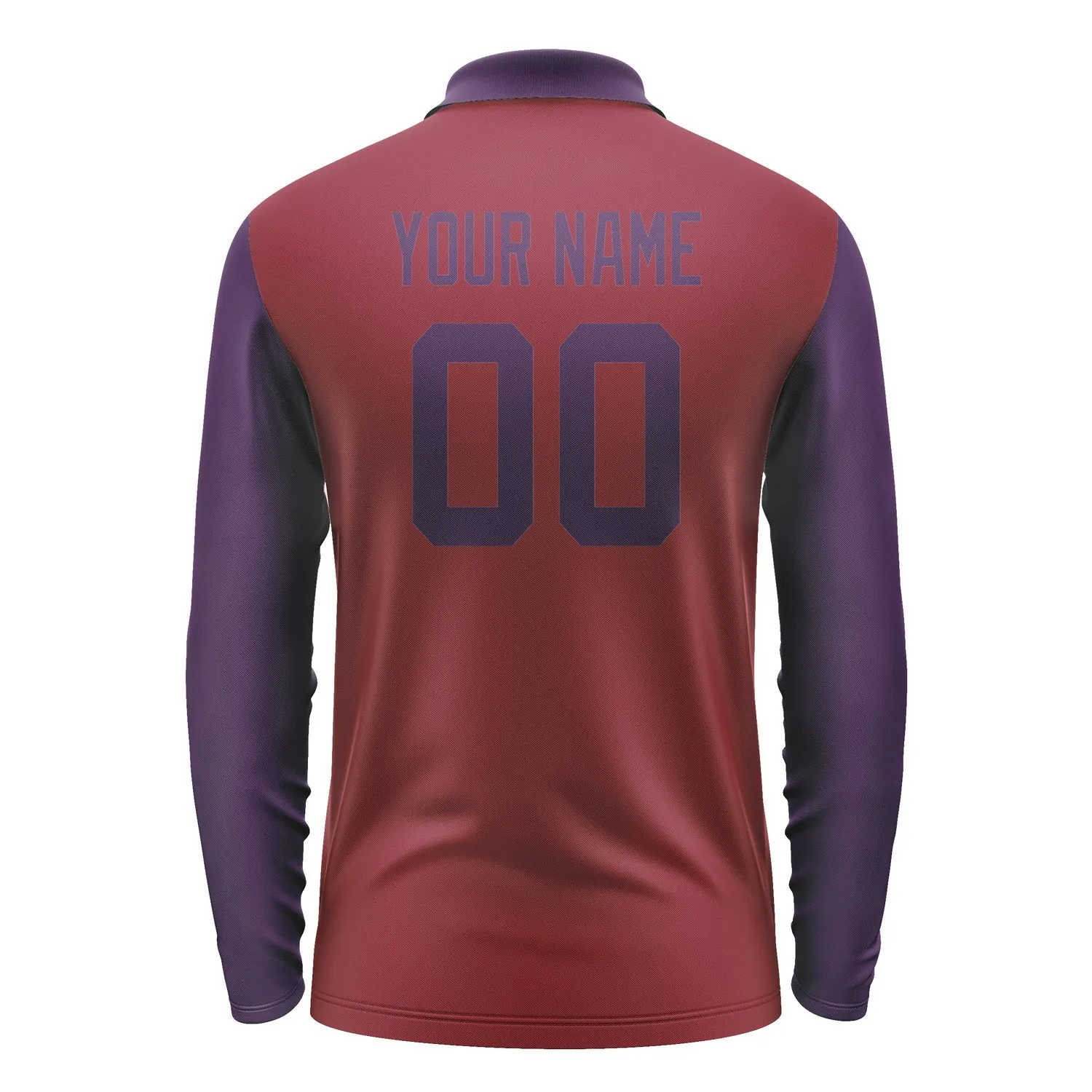 Custom Crimson Red Purple Long Sleeve Polo Shirt sold by Tailorly product image thumbnail 3