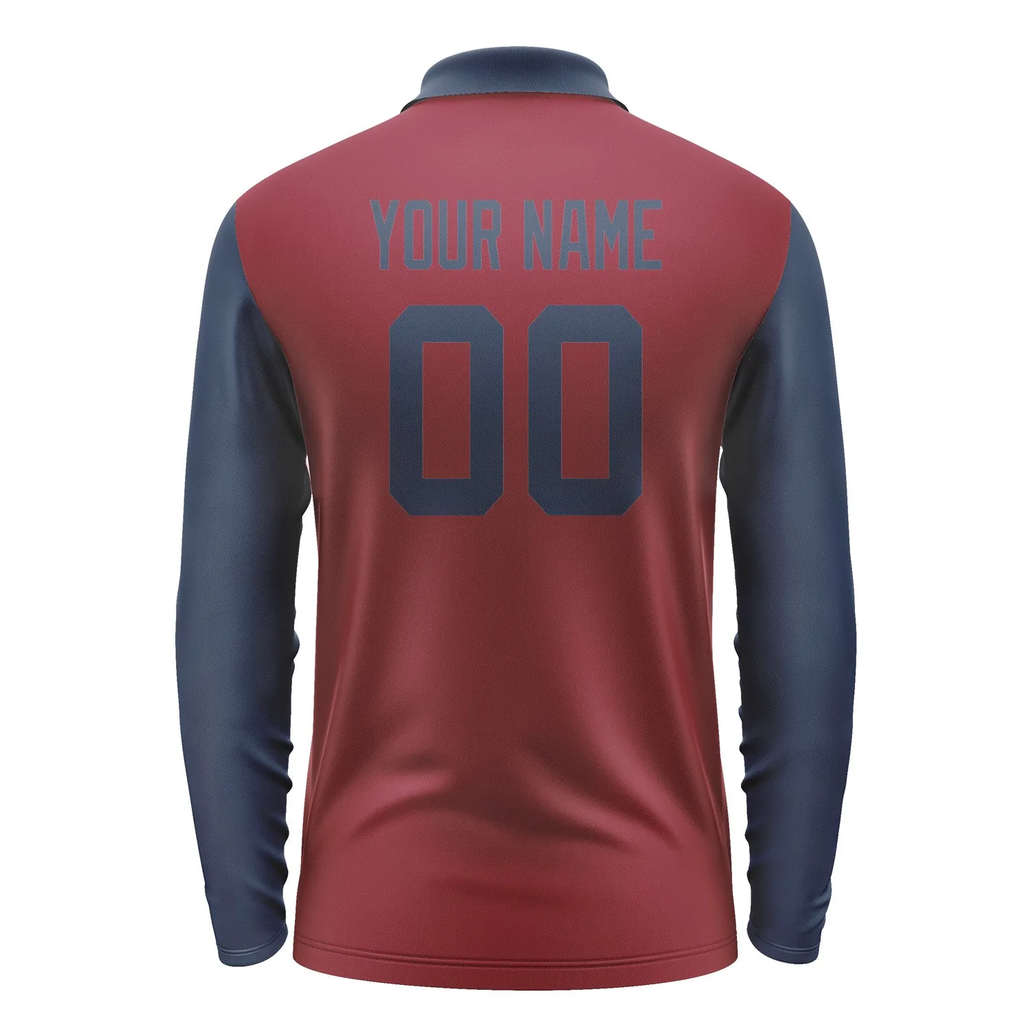 Custom Crimson Red Blue Long Sleeve Polo Shirt sold by Tailorly product image thumbnail 3