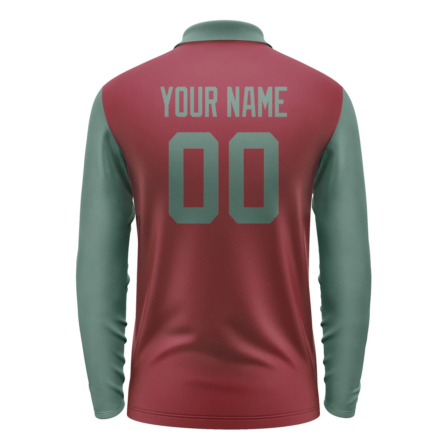 Custom Crimson Red Blue Green Long Sleeve Polo Shirt sold by Tailorly product image thumbnail 3