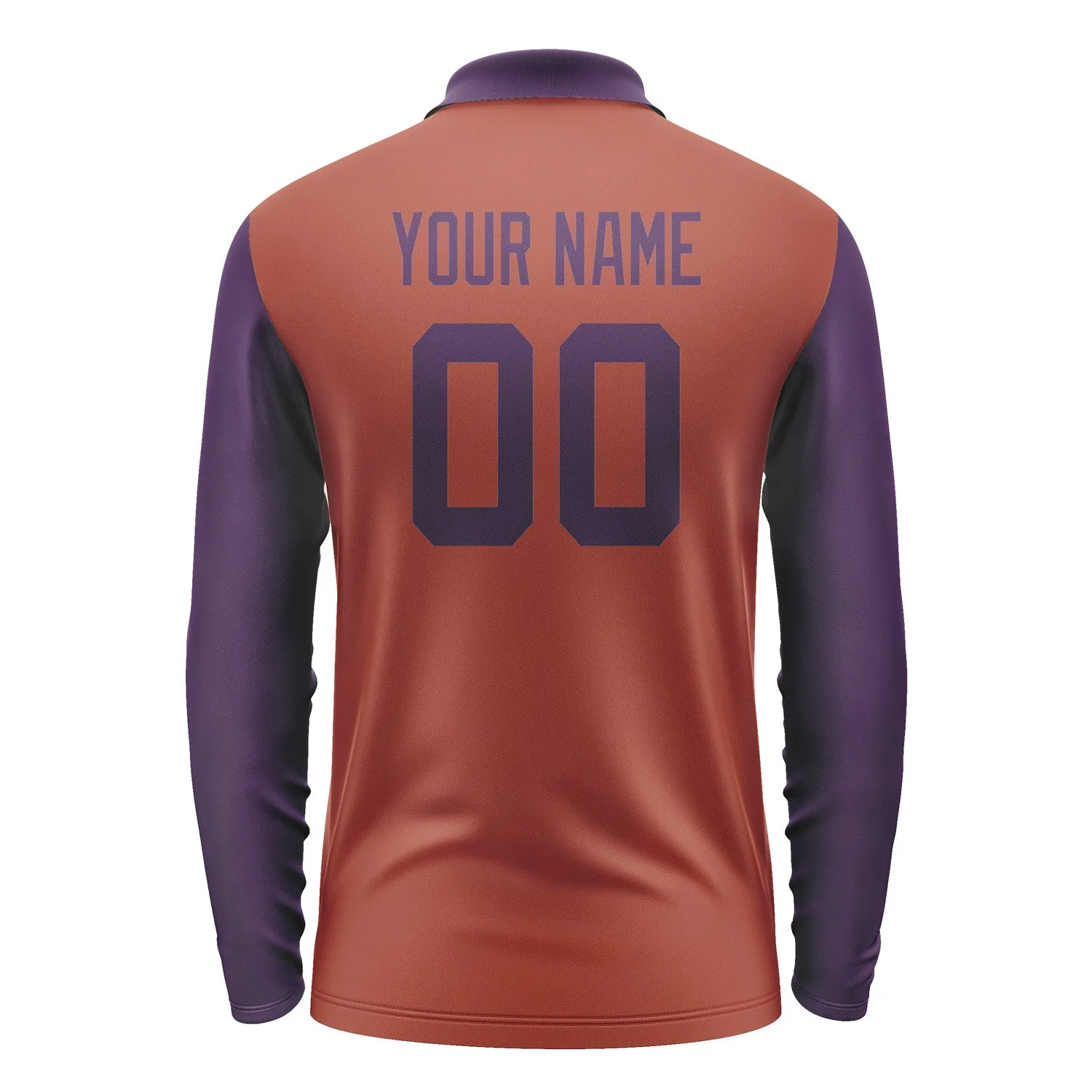 Custom Coral Red Purple Long Sleeve Polo Shirt sold by Tailorly product image thumbnail 3