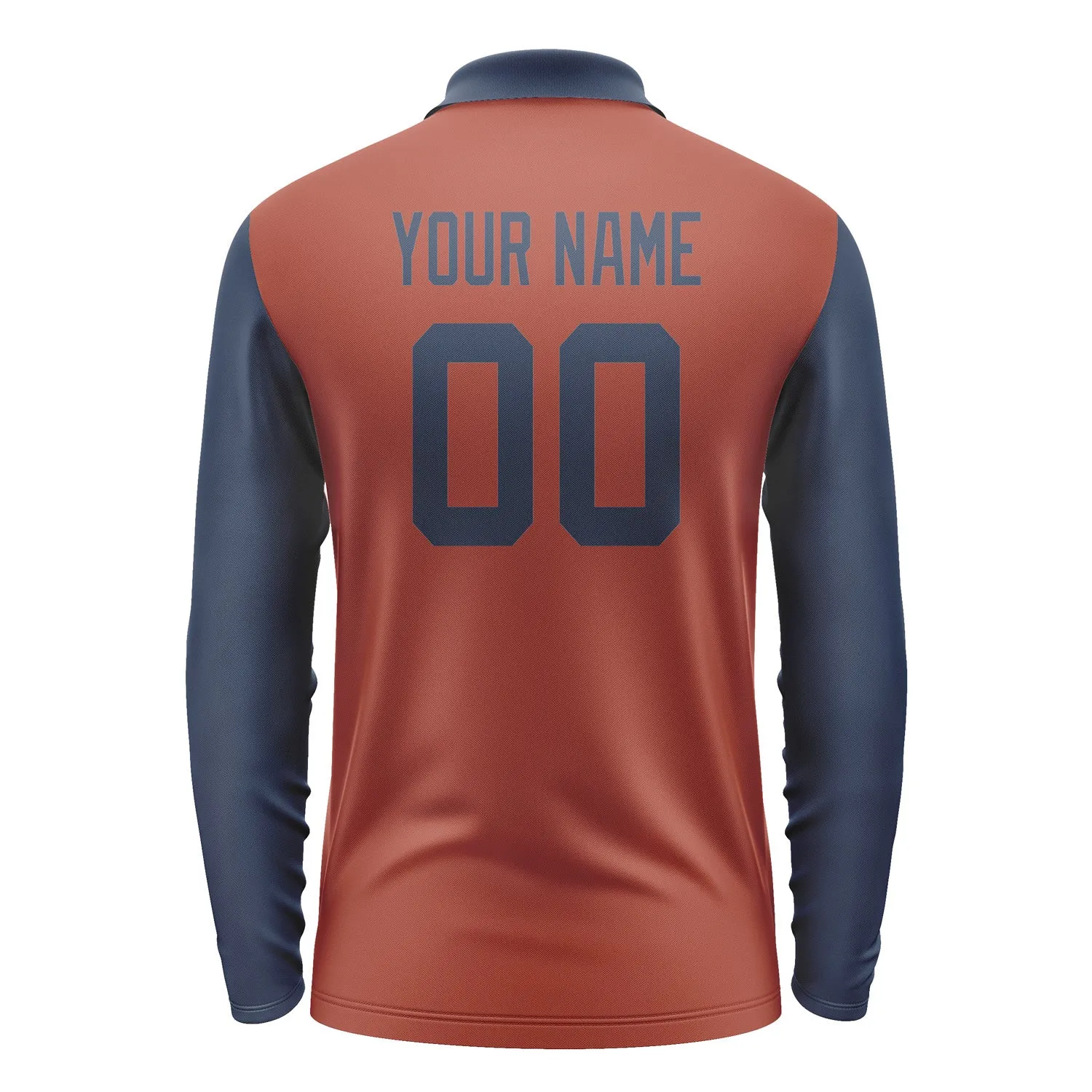 Custom Coral Red Blue Long Sleeve Polo Shirt sold by Tailorly product image thumbnail 3
