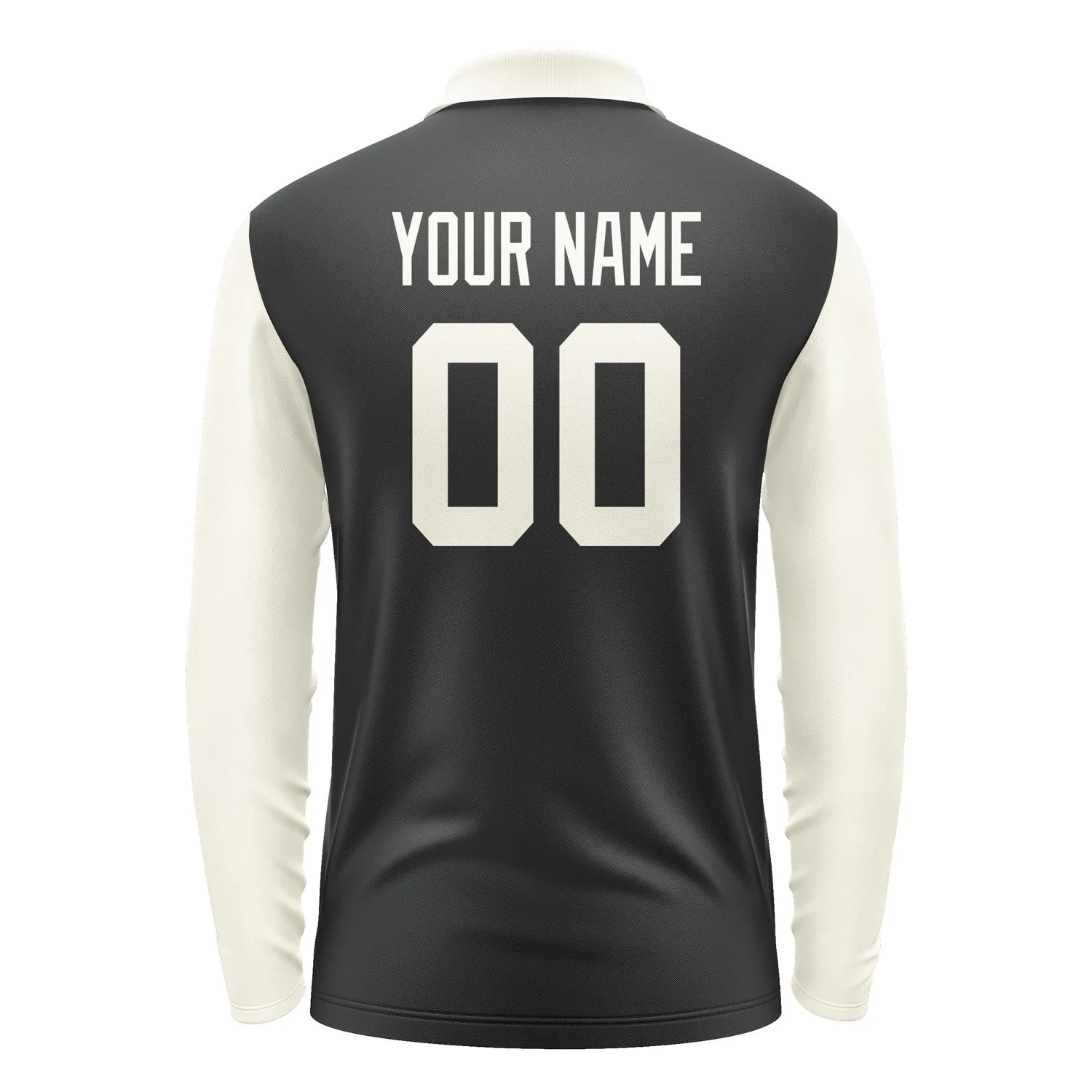 Custom Black Cream Long Sleeve Polo Shirt sold by Tailorly product image thumbnail 3