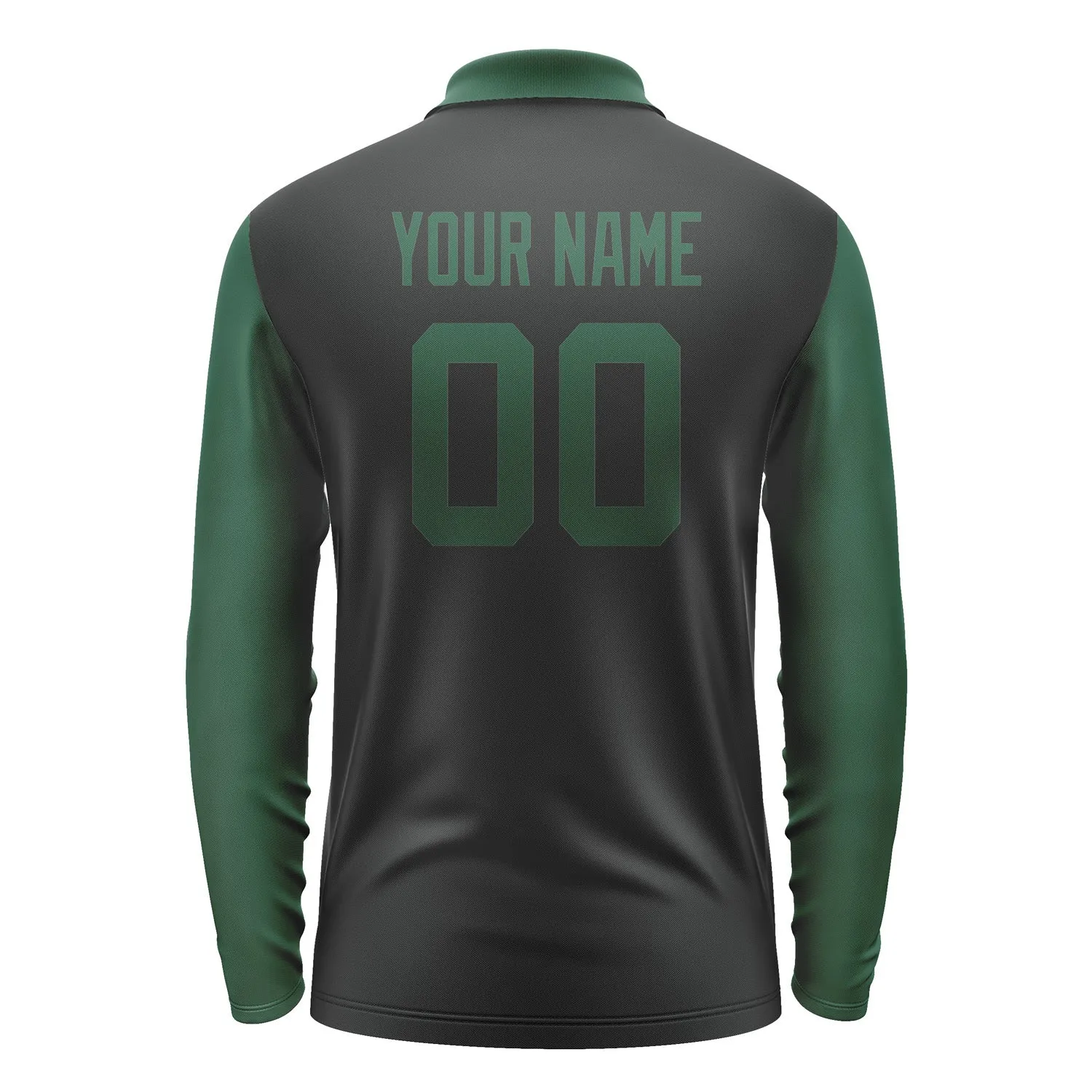Custom Black Green Long Sleeve Polo Shirt sold by Tailorly product image thumbnail 3