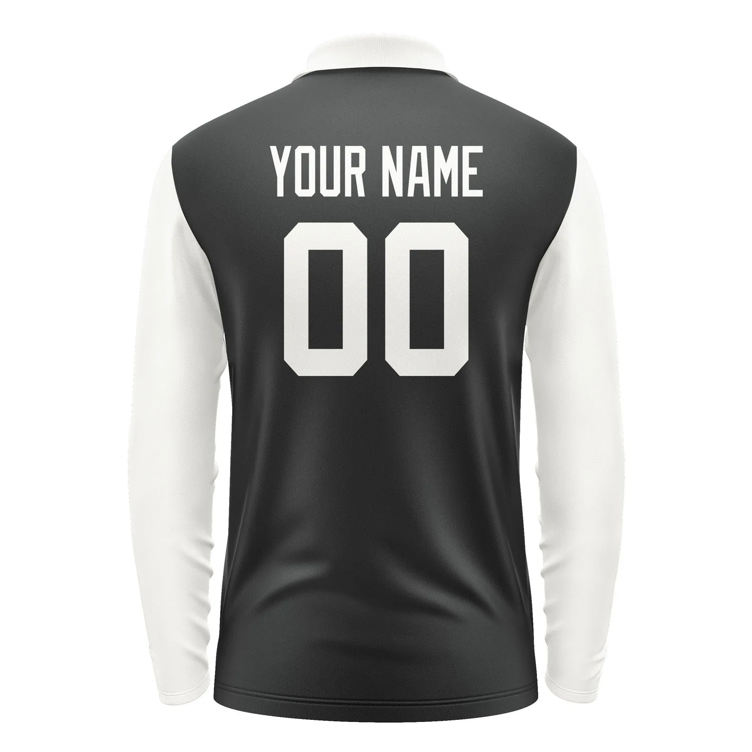 Custom Black White Long Sleeve Polo Shirt sold by Tailorly product image thumbnail 3