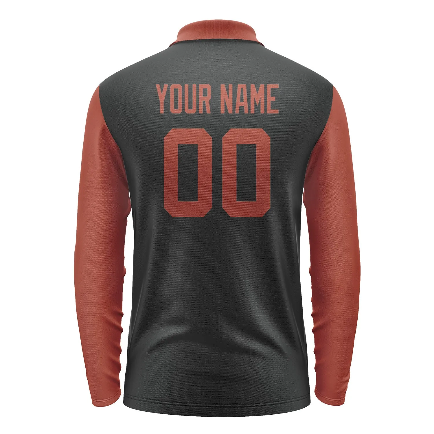 Custom Black Coral Red Long Sleeve Polo Shirt sold by Tailorly product image thumbnail 3