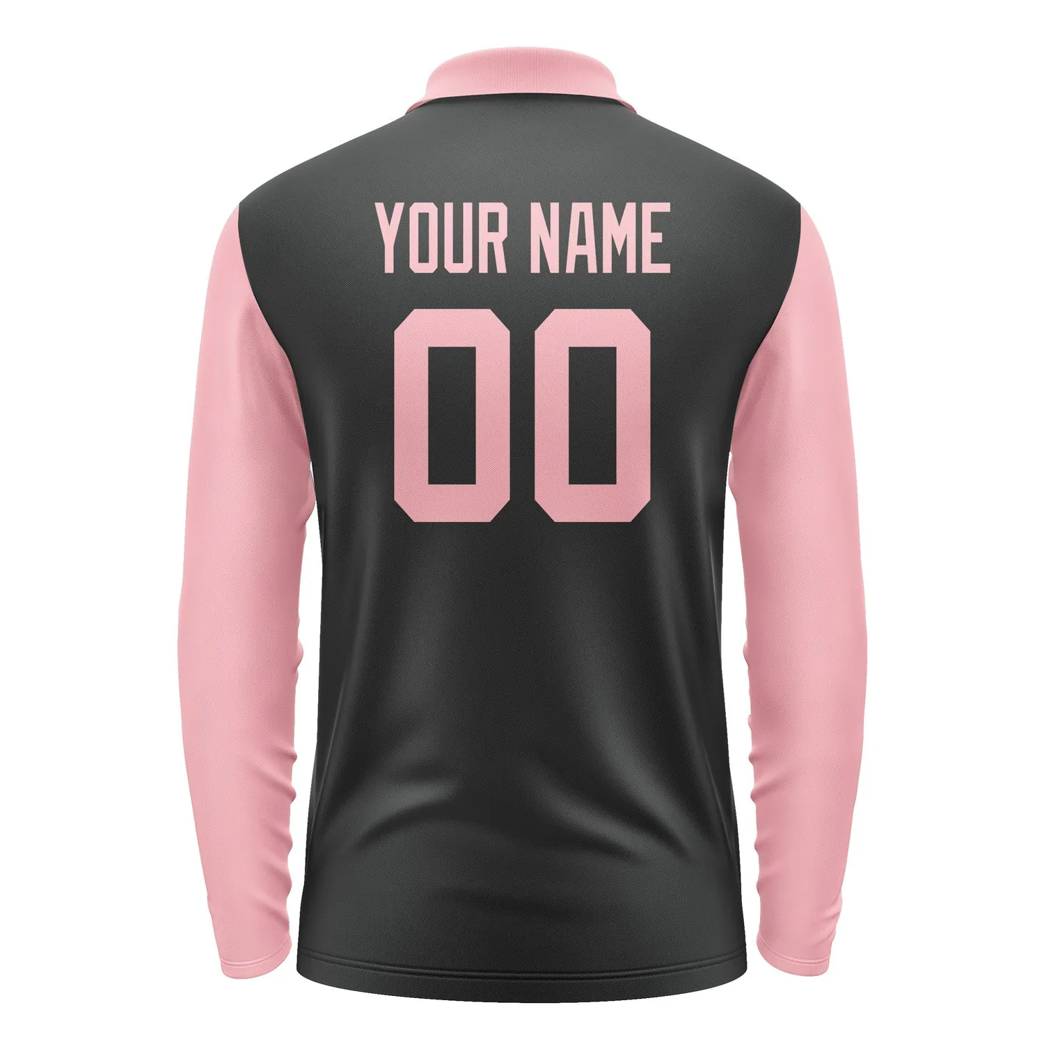 Custom Black Light Pink Long Sleeve Polo Shirt sold by Tailorly product image thumbnail 3