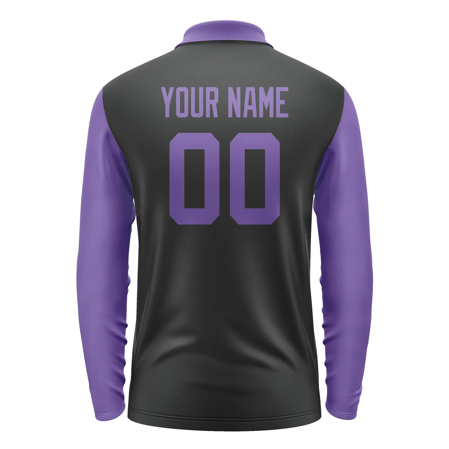 Custom Black Light Purple Long Sleeve Polo Shirt sold by Tailorly product image thumbnail 3