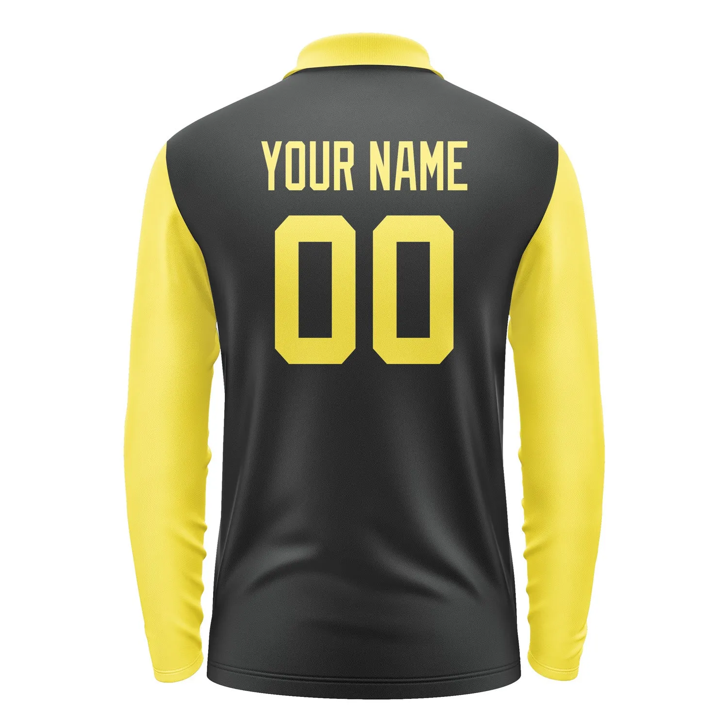 Custom Black Light Yellow Long Sleeve Polo Shirt sold by Tailorly product image thumbnail 3