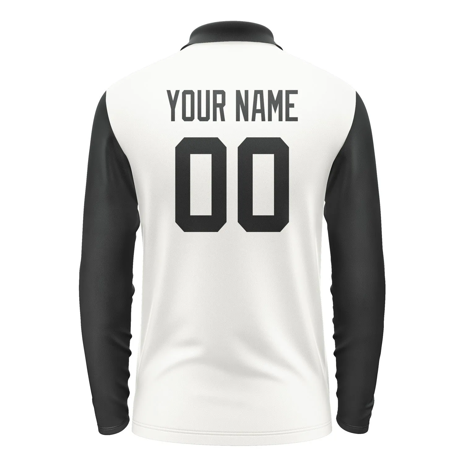 Custom White Black Long Sleeve Polo Shirt sold by Tailorly product image thumbnail 3