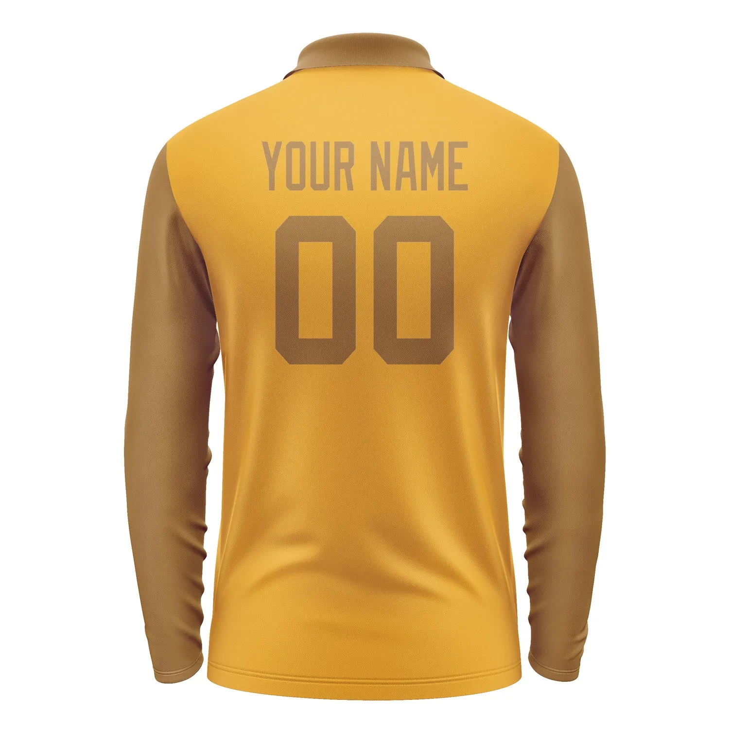 Custom Yellow Khaki Long Sleeve Polo Shirt sold by Tailorly product image thumbnail 3