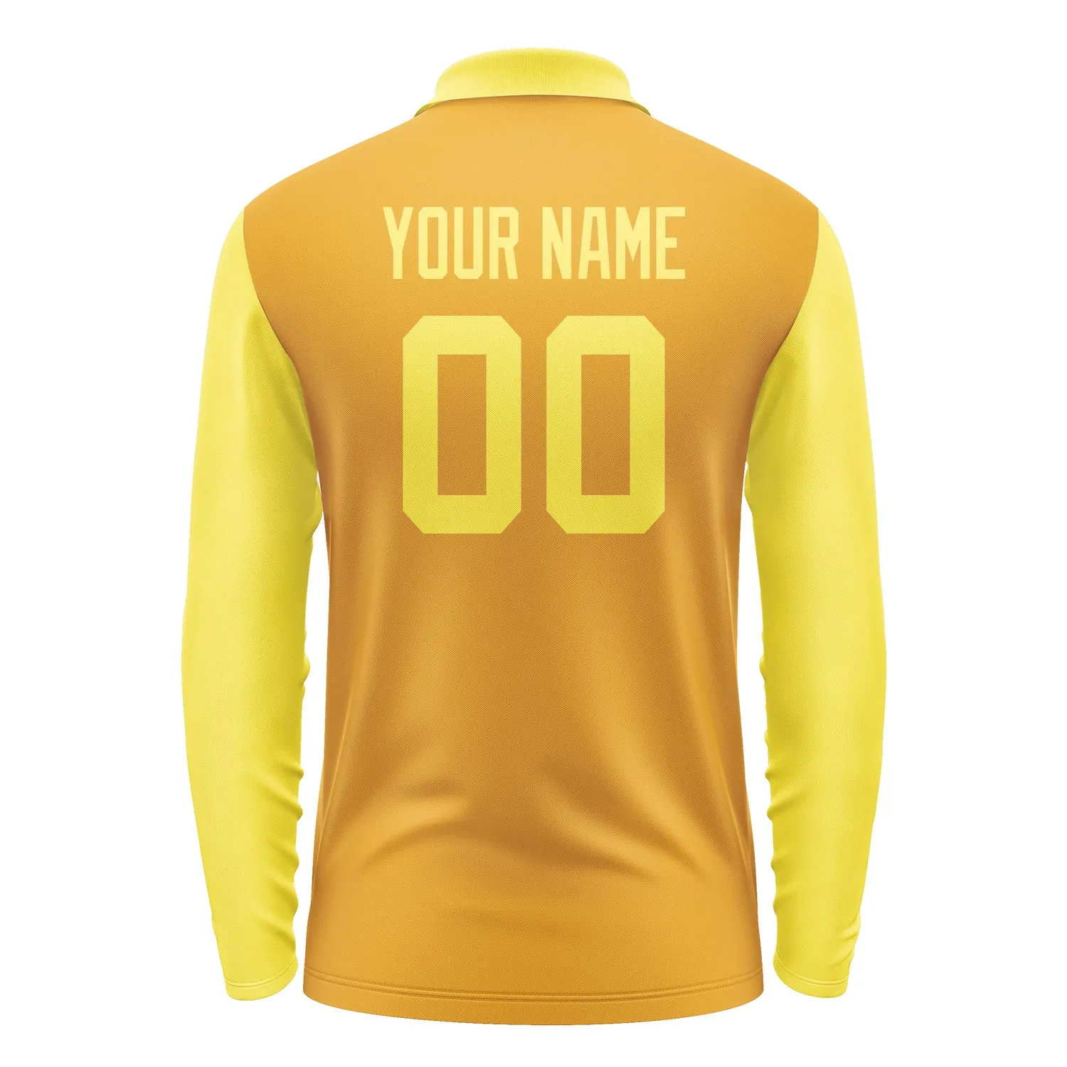 Custom Yellow Light Yellow Long Sleeve Polo Shirt sold by Tailorly product image thumbnail 3