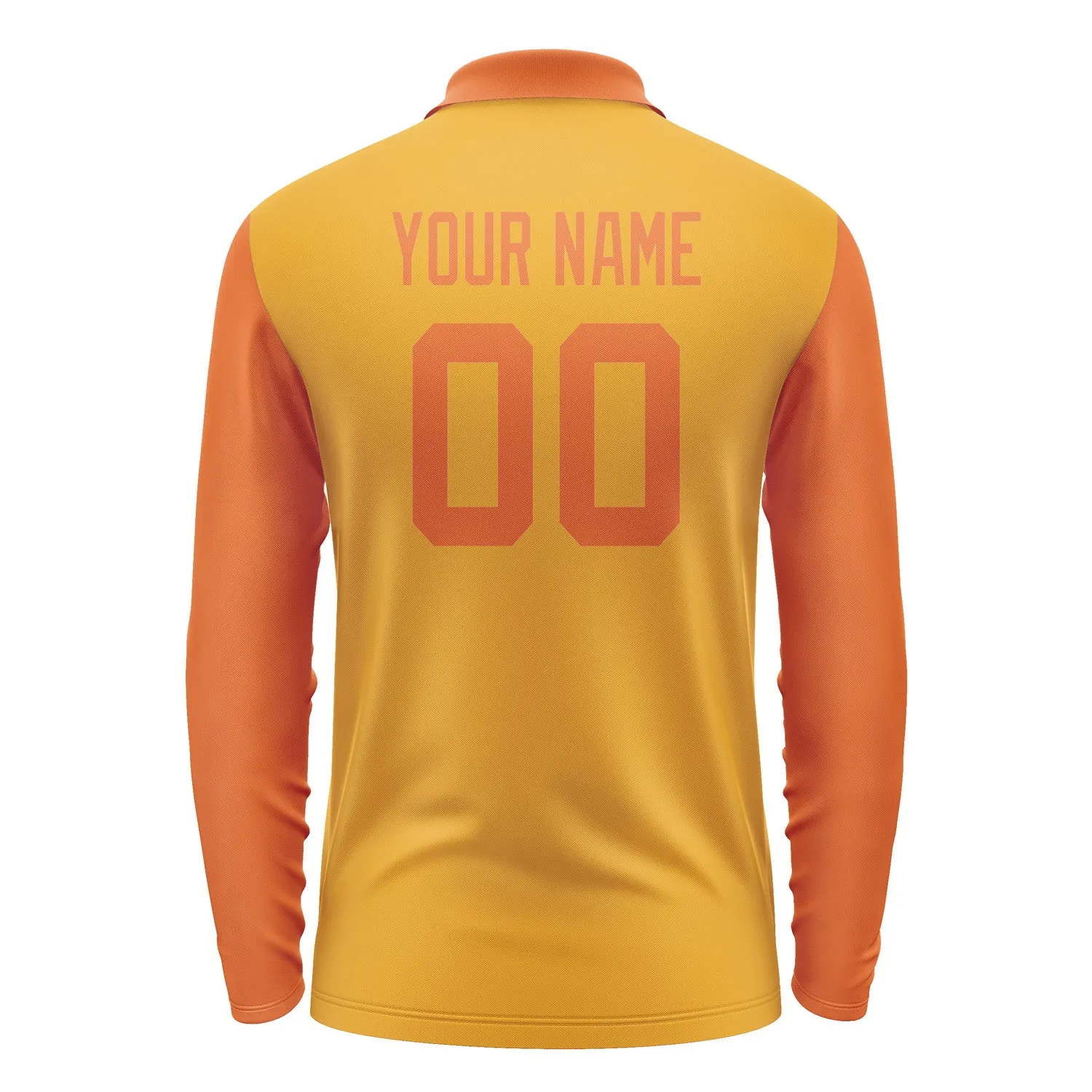 Custom Yellow Orange Long Sleeve Polo Shirt sold by Tailorly product image thumbnail 3