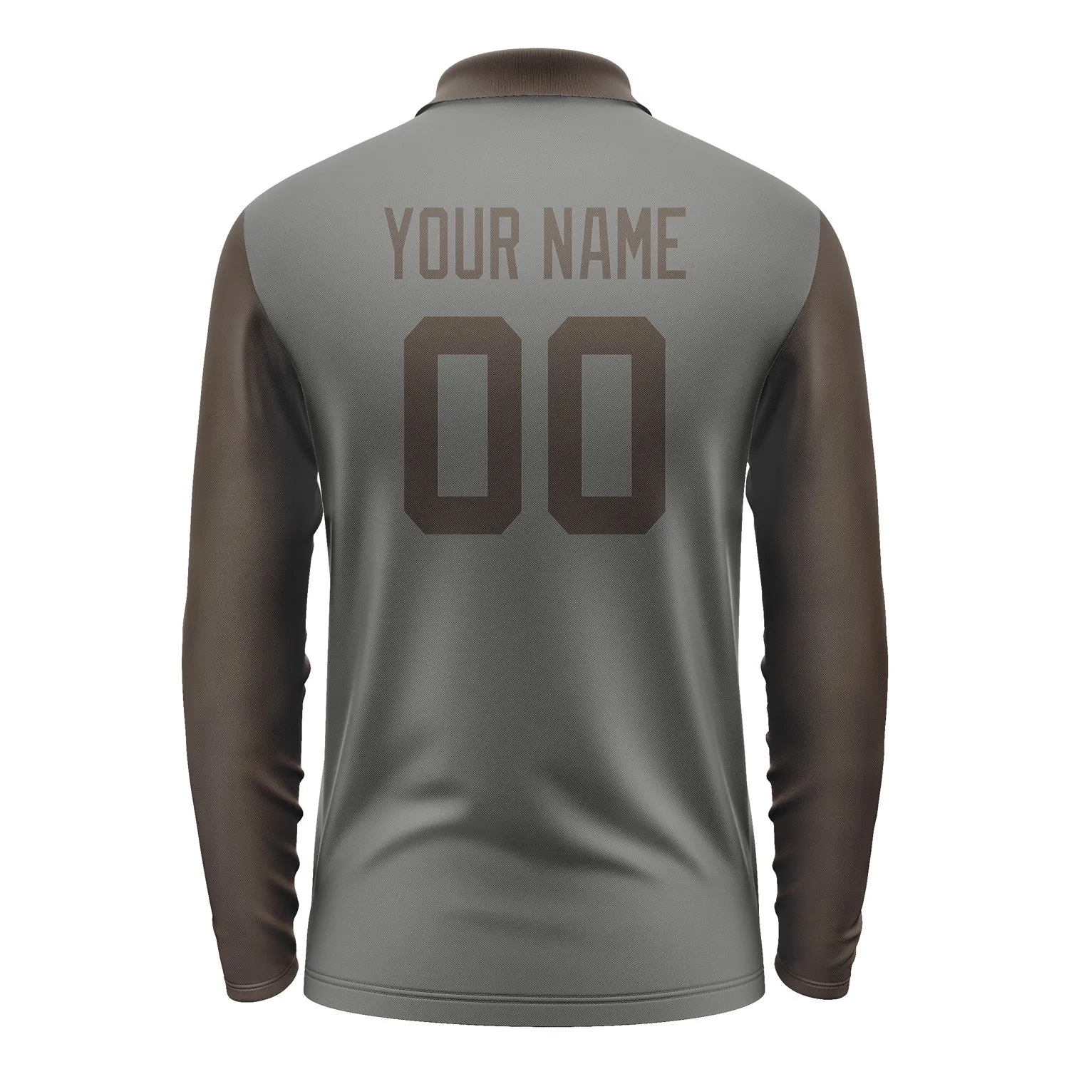 Custom Dark Grey Brown Long Sleeve Polo Shirt sold by Tailorly product image thumbnail 3
