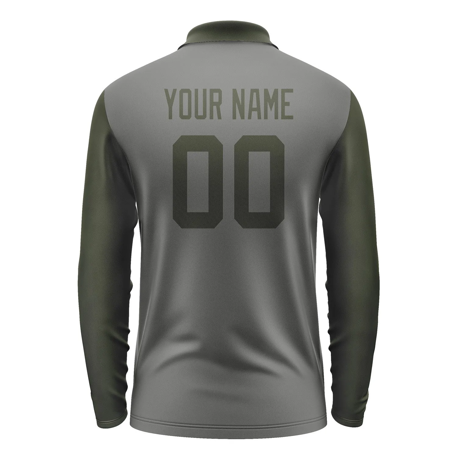 Custom Dark Grey Olive Long Sleeve Polo Shirt sold by Tailorly product image thumbnail 3