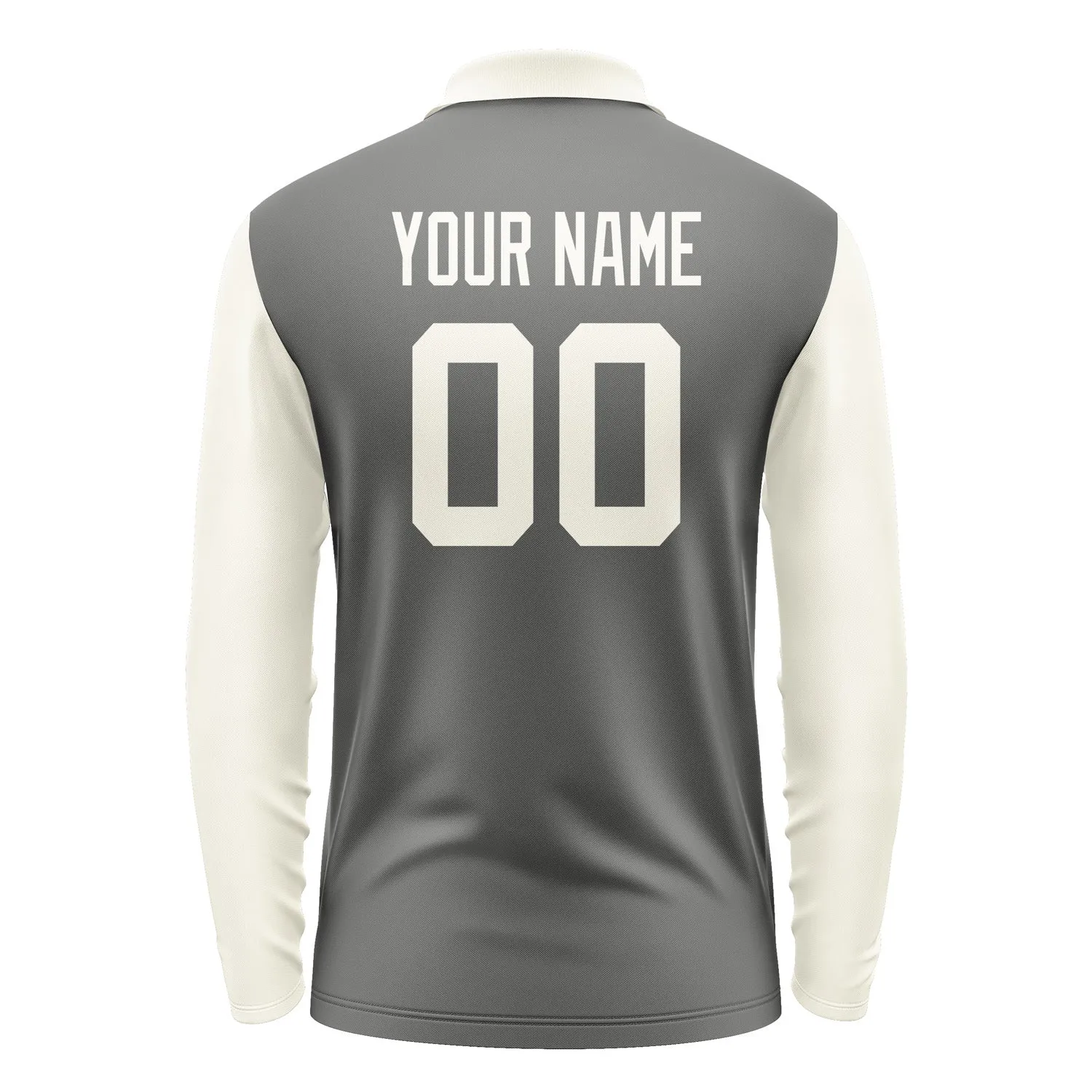 Custom Dark Grey Cream Long Sleeve Polo Shirt sold by Tailorly product image thumbnail 3