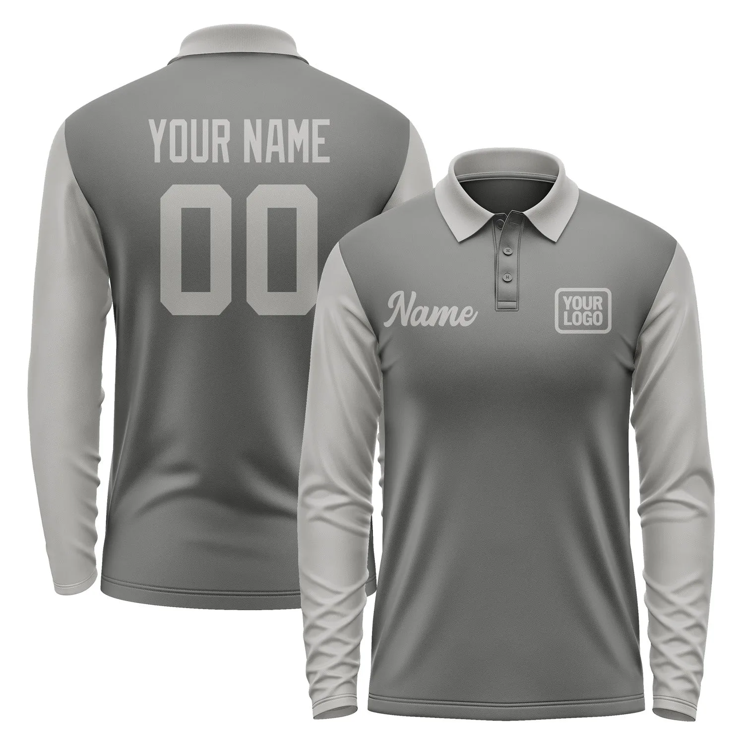 Custom Dark Grey Gray Long Sleeve Polo Shirt sold by Tailorly