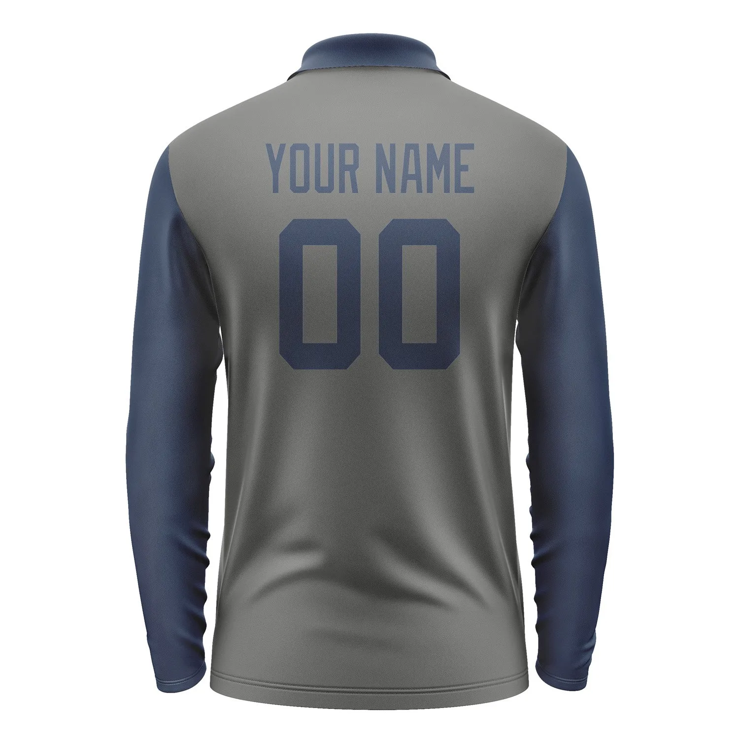 Custom Dark Grey Blue Long Sleeve Polo Shirt sold by Tailorly product image thumbnail 3