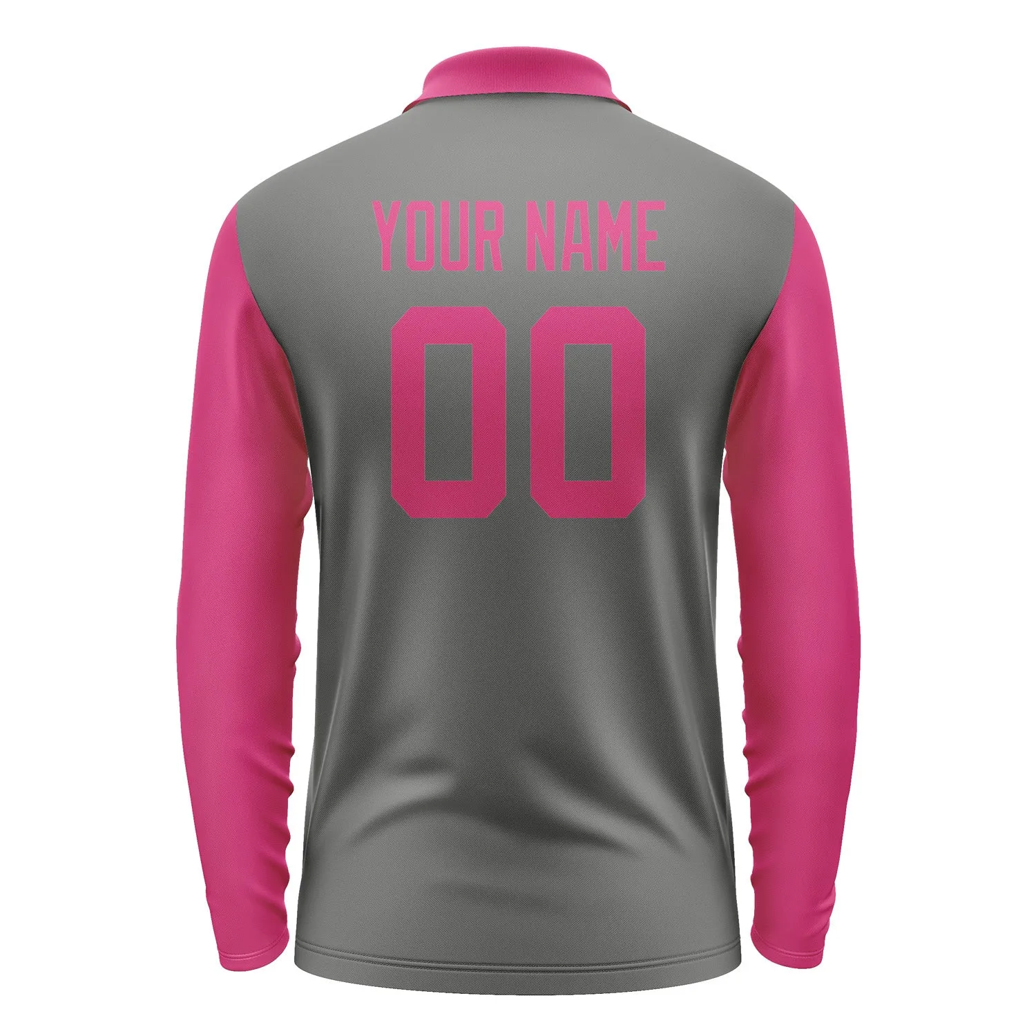 Custom Dark Grey Pink Long Sleeve Polo Shirt sold by Tailorly product image thumbnail 3