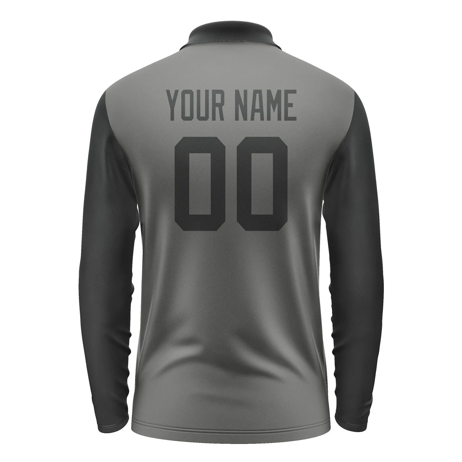 Custom Dark Grey Black Long Sleeve Polo Shirt sold by Tailorly product image thumbnail 3