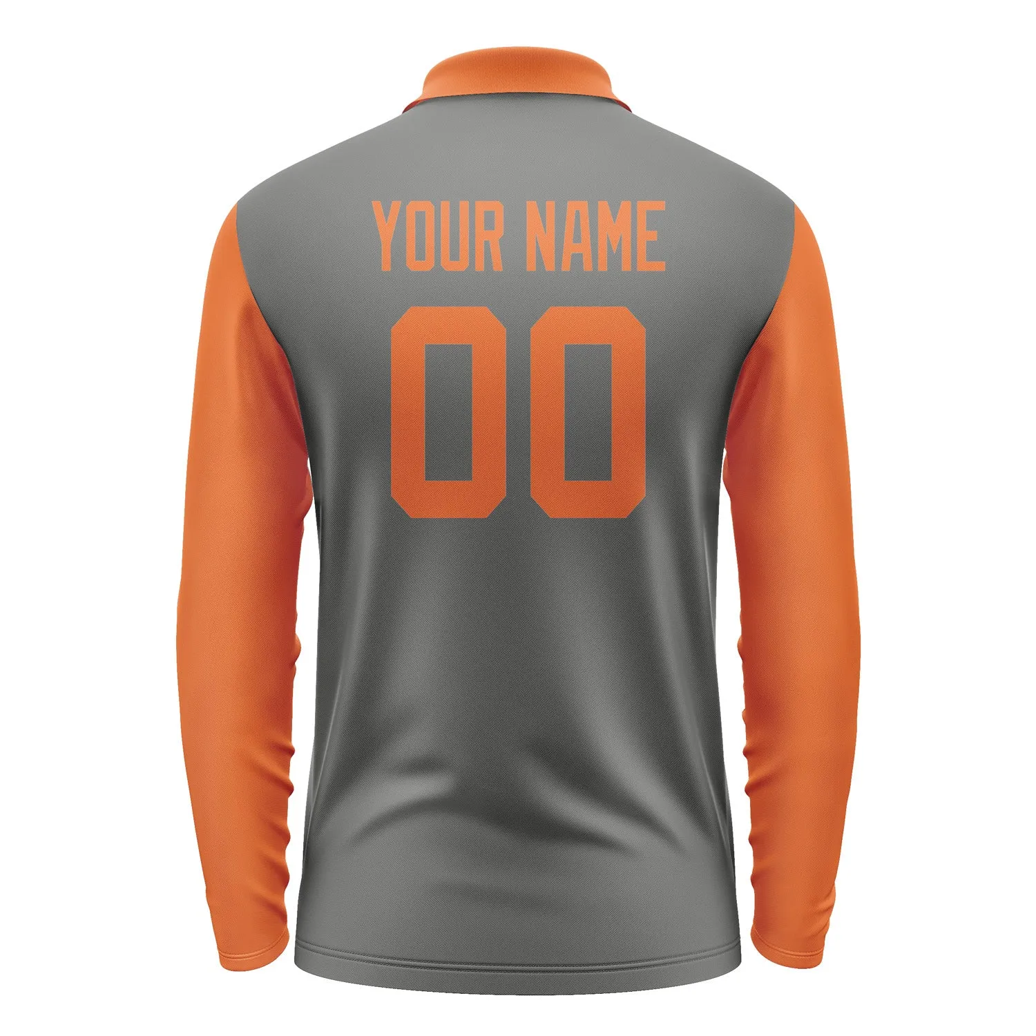 Custom Dark Grey Orange Long Sleeve Polo Shirt sold by Tailorly product image thumbnail 3