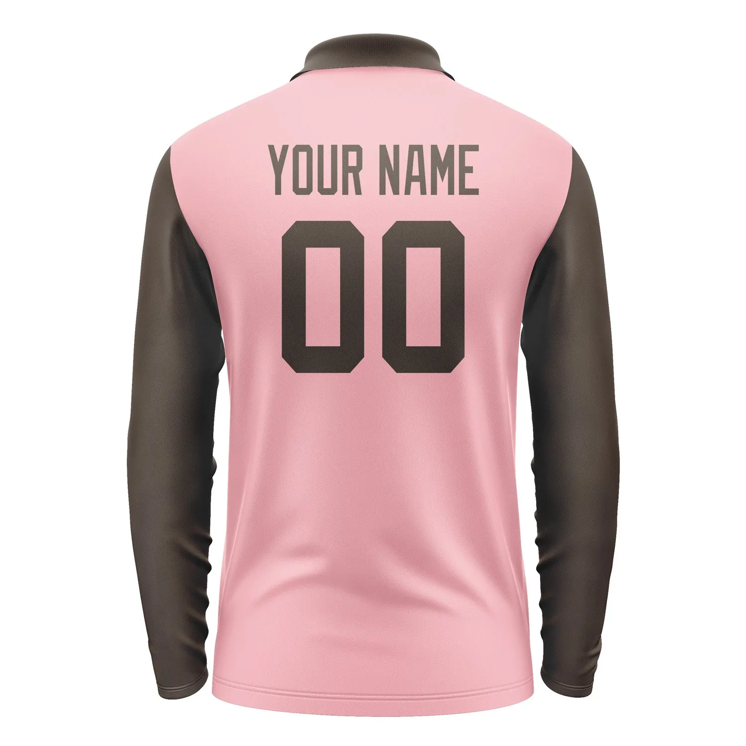 Custom Light Pink Brown Long Sleeve Polo Shirt sold by Tailorly product image thumbnail 3
