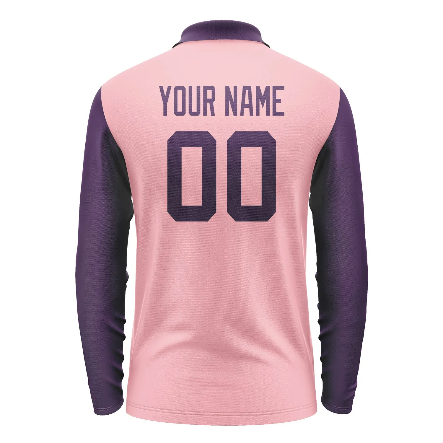 Custom Light Pink Purple Long Sleeve Polo Shirt sold by Tailorly product image thumbnail 3