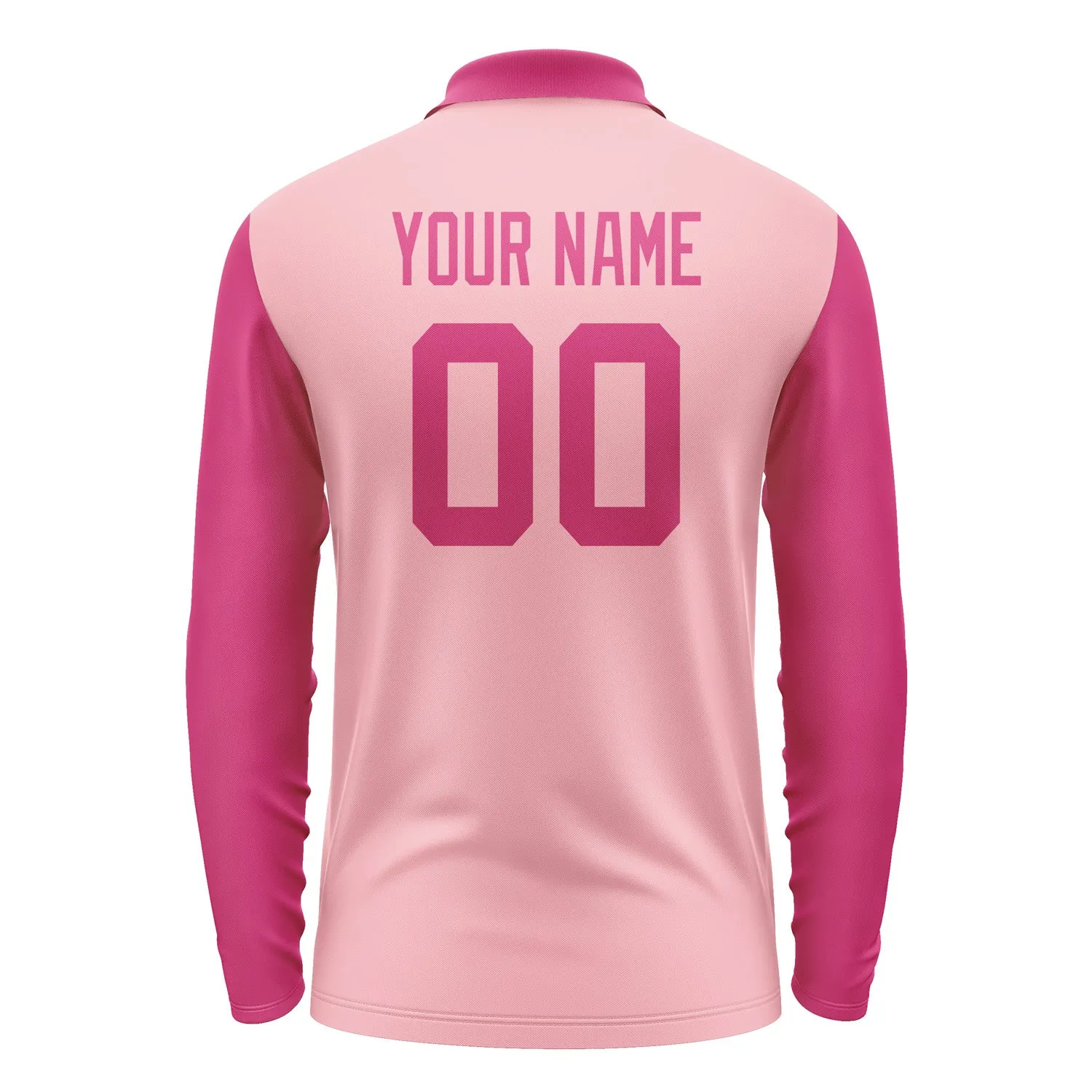 Custom Light Pink Pink Long Sleeve Polo Shirt sold by Tailorly product image thumbnail 3
