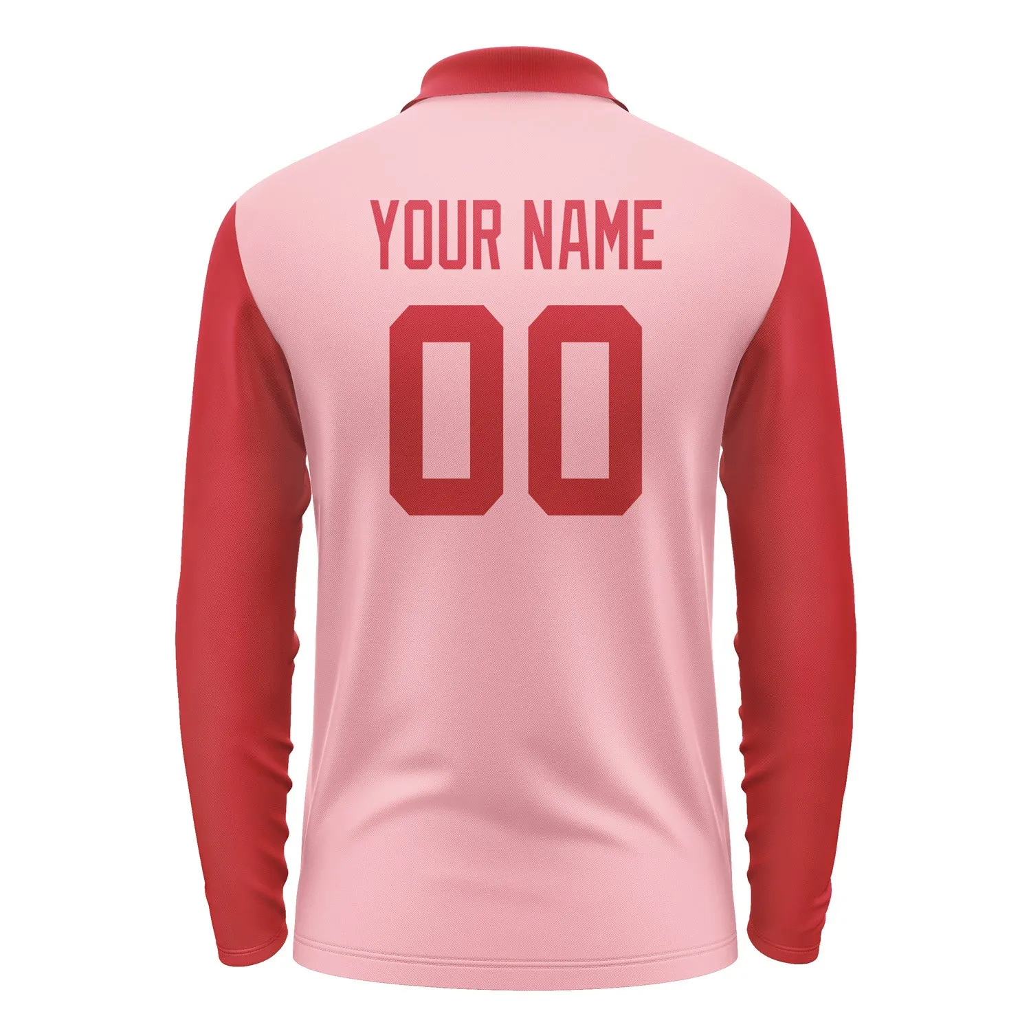 Custom Light Pink Red Long Sleeve Polo Shirt sold by Tailorly product image thumbnail 3