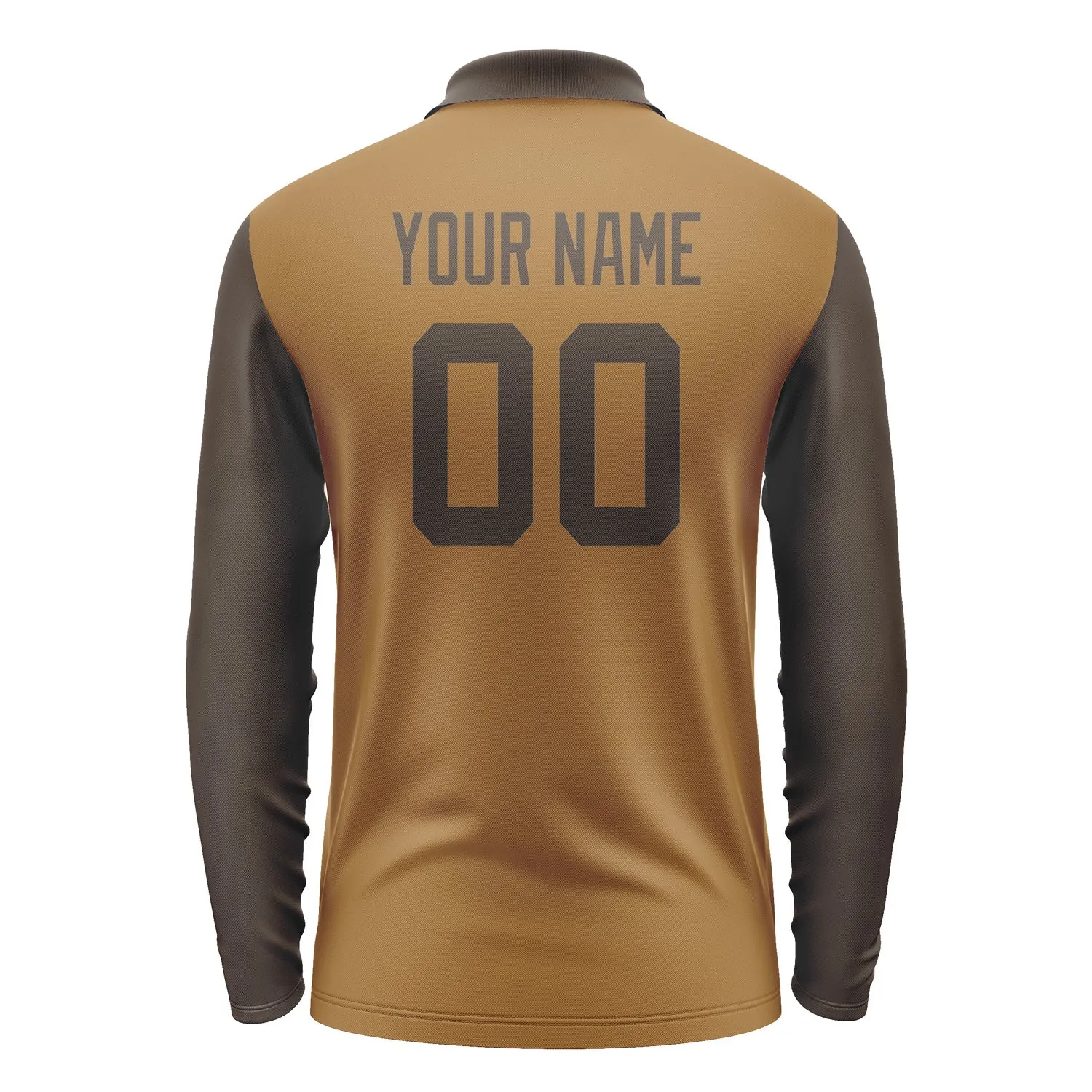 Custom Khaki Brown Long Sleeve Polo Shirt sold by Tailorly product image thumbnail 3