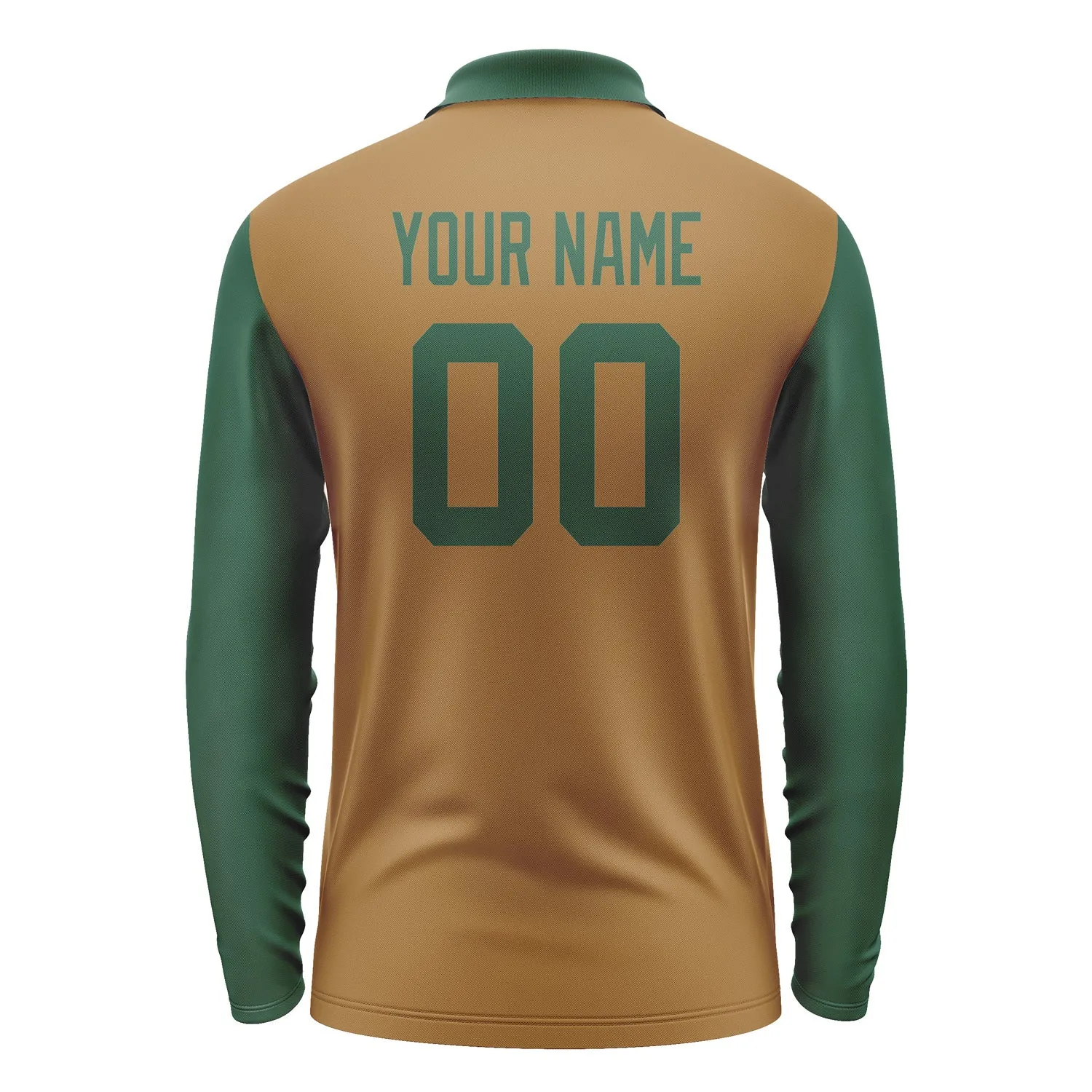 Custom Khaki Green Long Sleeve Polo Shirt sold by Tailorly product image thumbnail 3