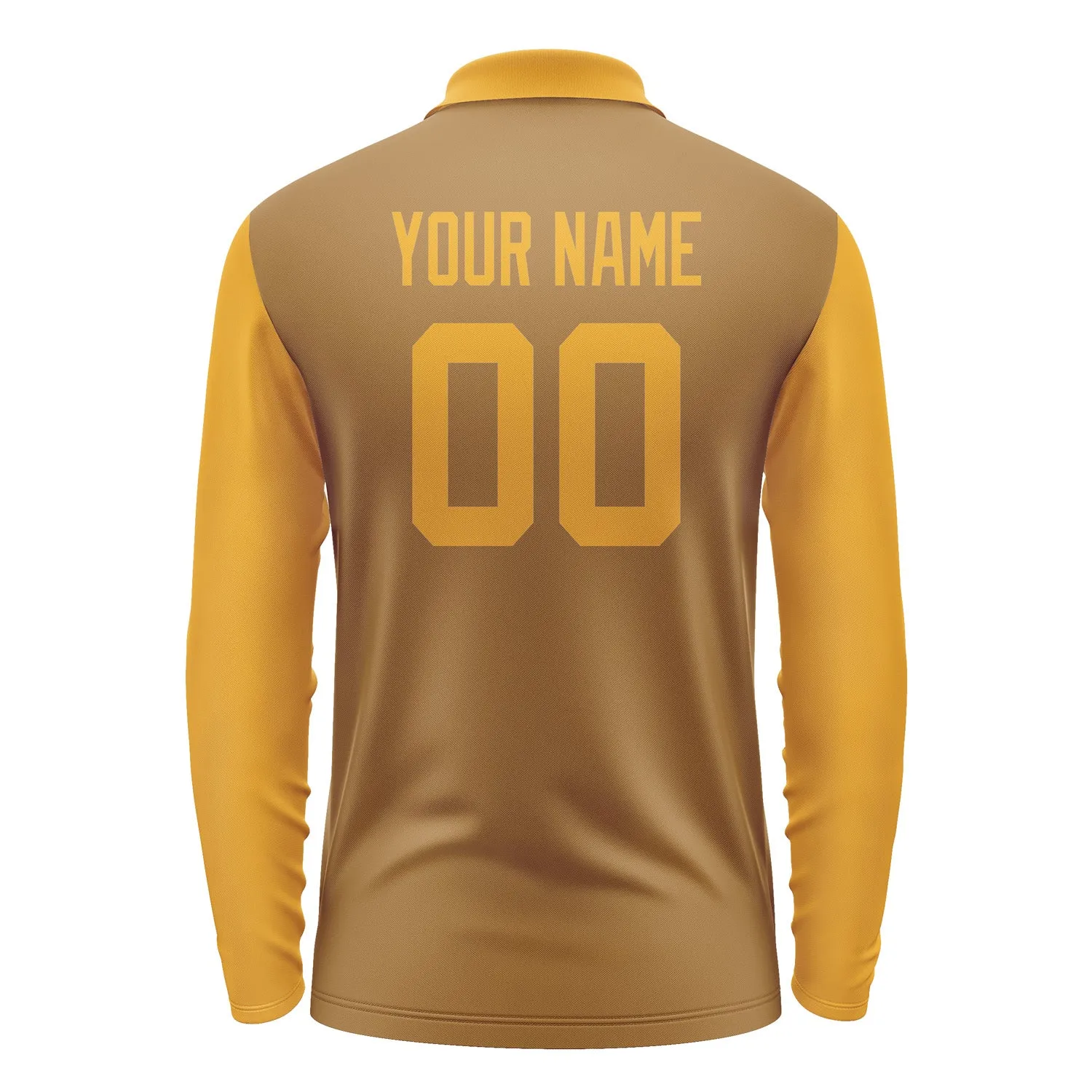 Custom Khaki Yellow Long Sleeve Polo Shirt sold by Tailorly product image thumbnail 3