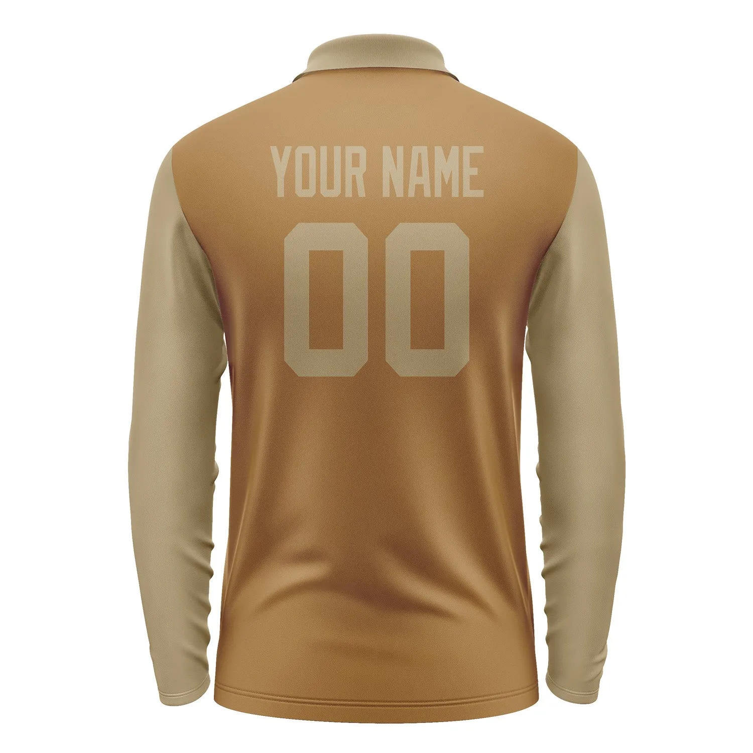 Custom Khaki Light Khaki Long Sleeve Polo Shirt sold by Tailorly product image thumbnail 3