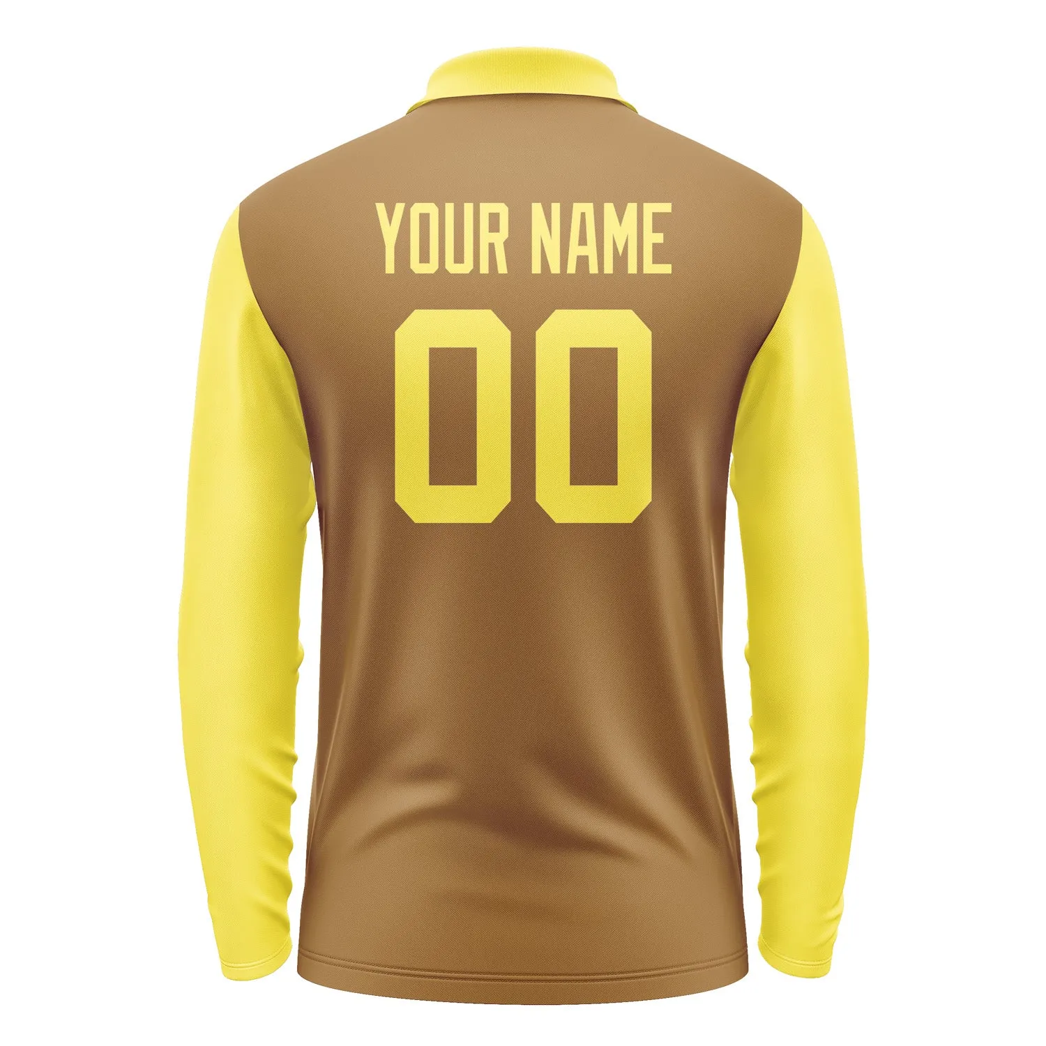 Custom Khaki Light Yellow Long Sleeve Polo Shirt sold by Tailorly product image thumbnail 3