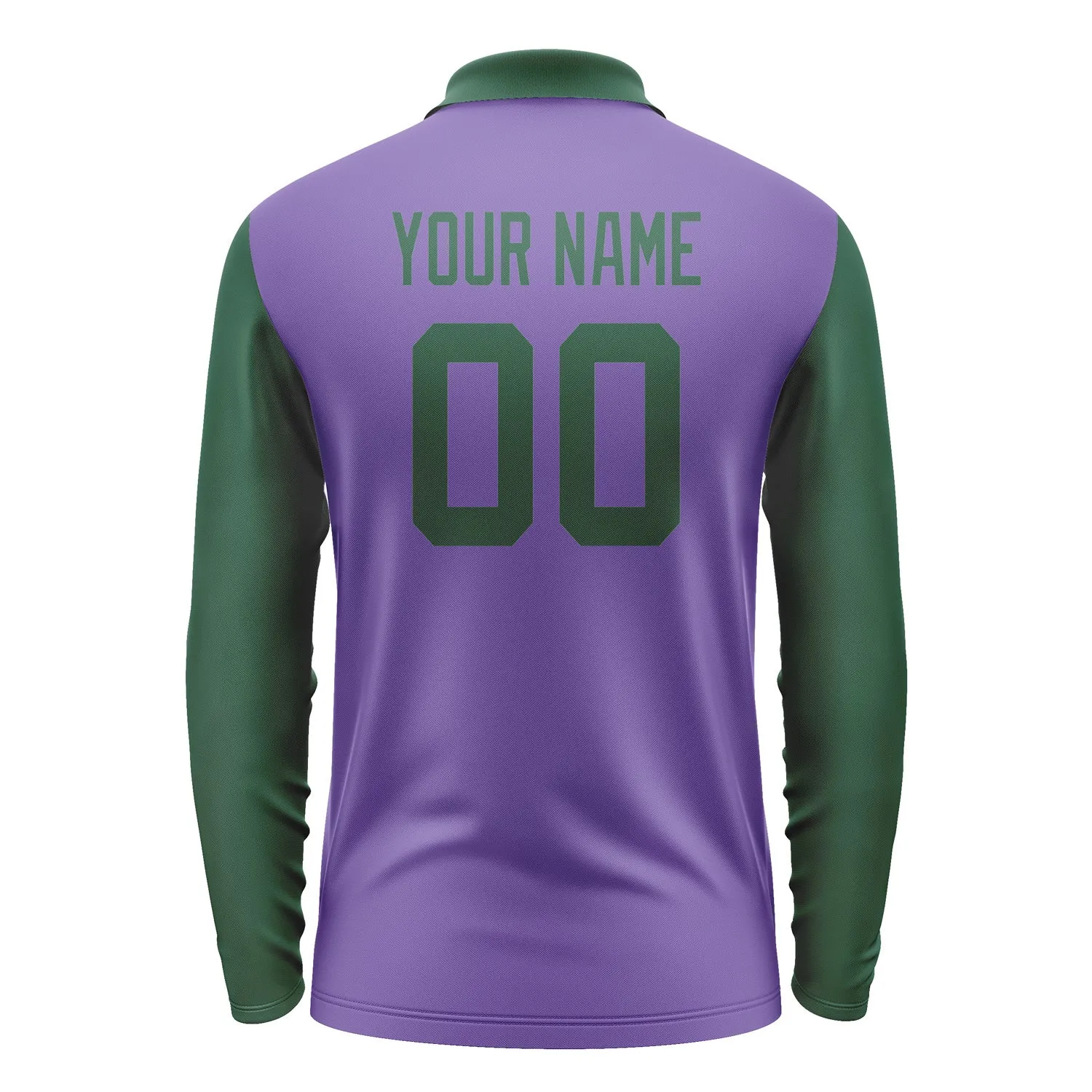 Custom Light Purple Green Long Sleeve Polo Shirt sold by Tailorly product image thumbnail 3