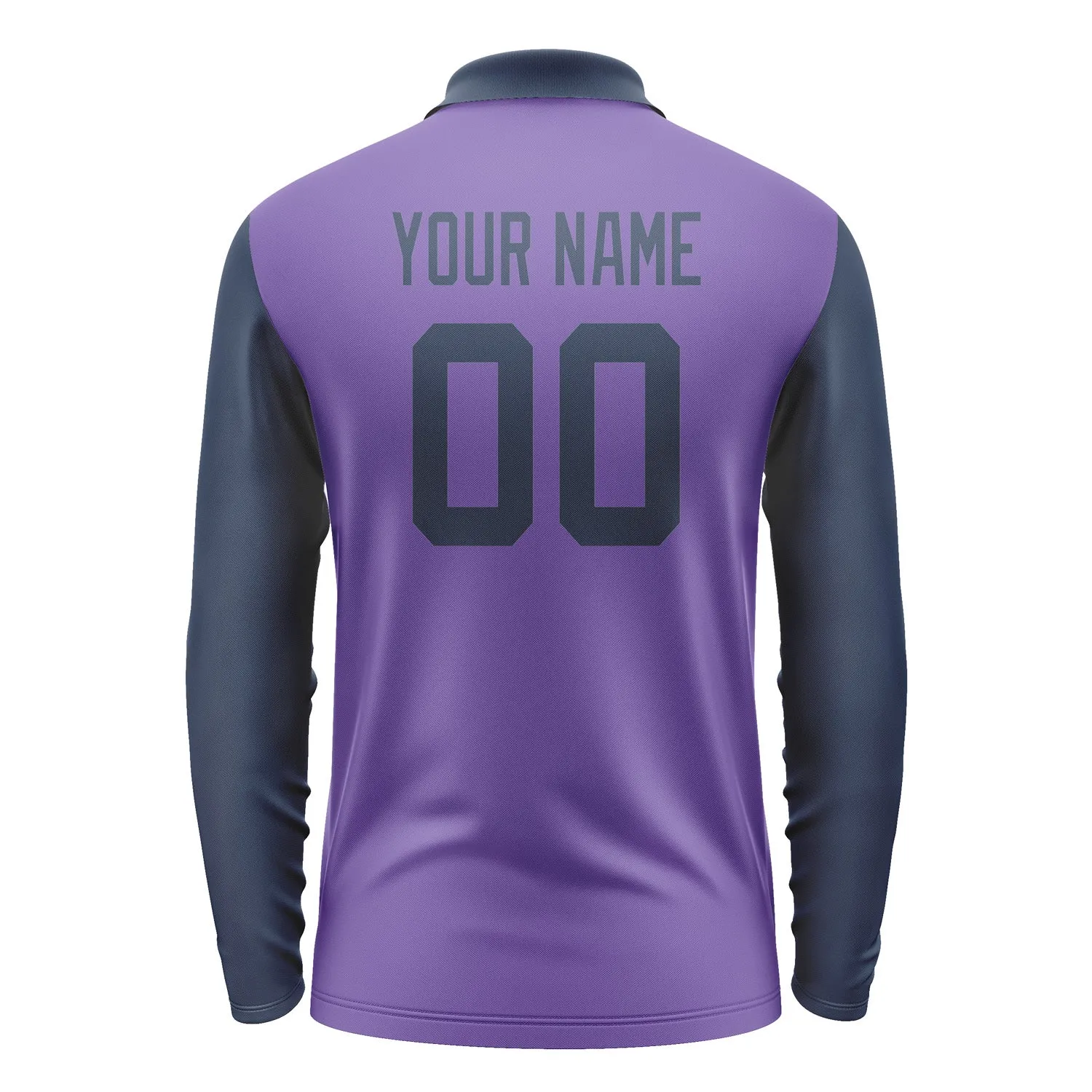 Custom Light Purple Blue Long Sleeve Polo Shirt sold by Tailorly product image thumbnail 3