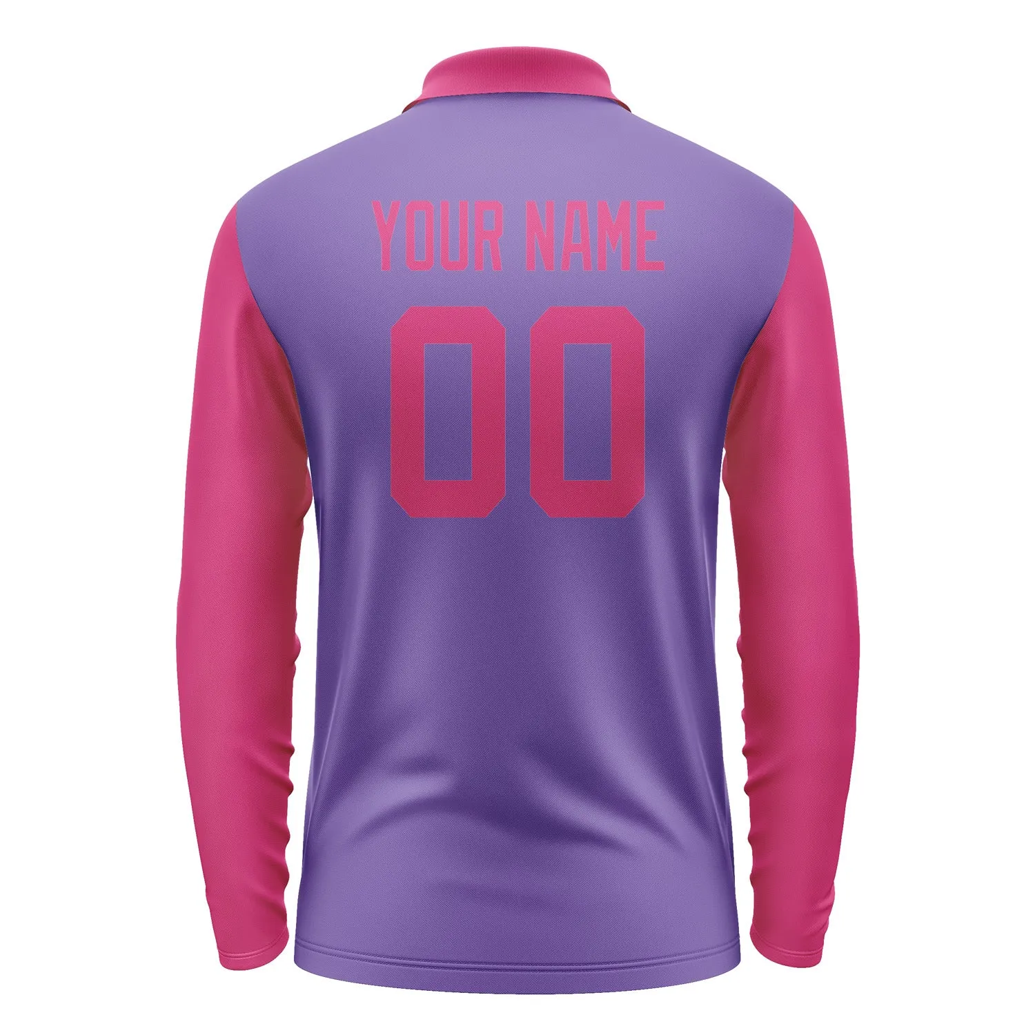 Custom Light Purple Pink Long Sleeve Polo Shirt sold by Tailorly product image thumbnail 3