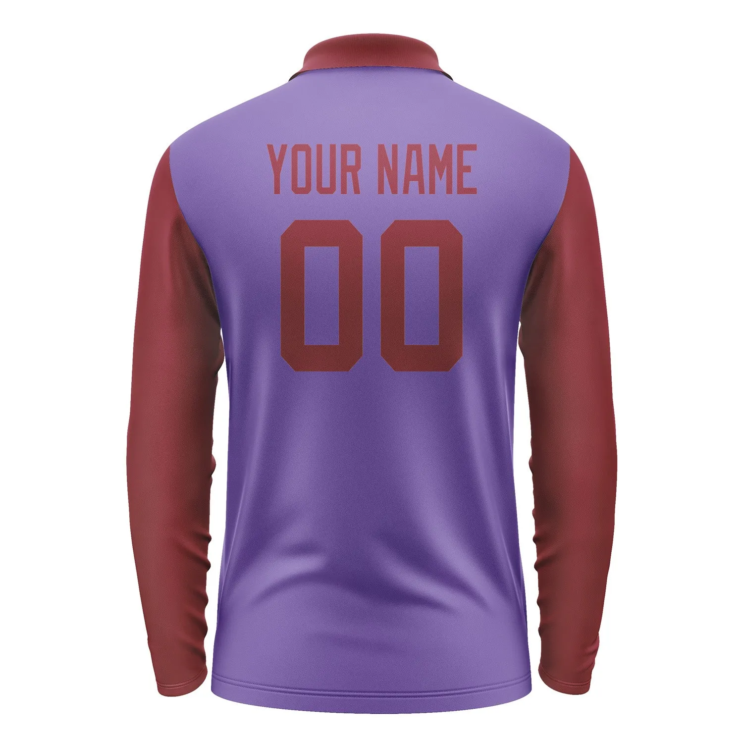 Custom Light Purple Crimson Red Long Sleeve Polo Shirt sold by Tailorly product image thumbnail 3