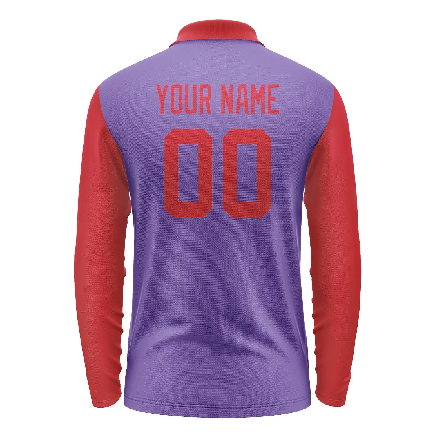 Custom Light Purple Red Long Sleeve Polo Shirt sold by Tailorly product image thumbnail 3