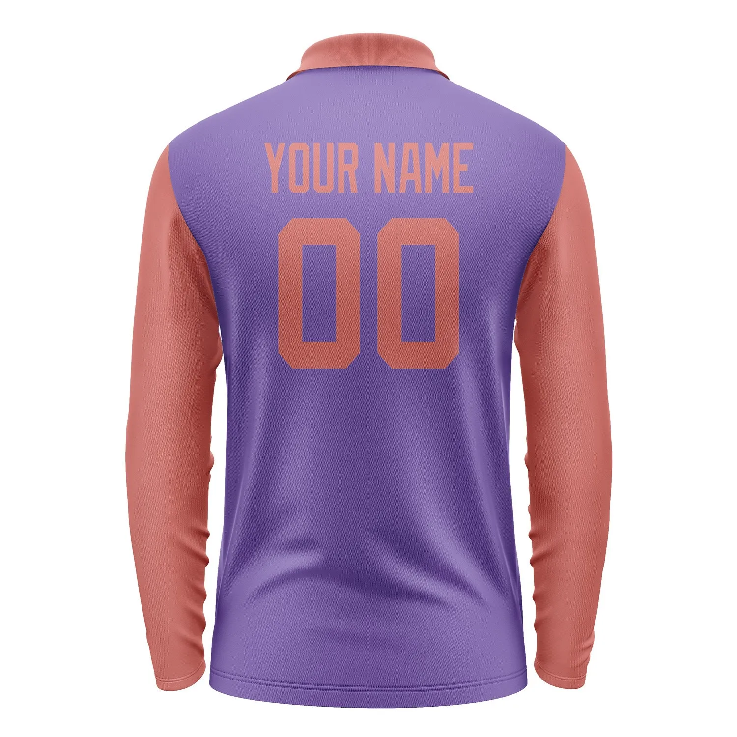 Custom Light Purple Copper Rose Long Sleeve Polo Shirt sold by Tailorly product image thumbnail 3