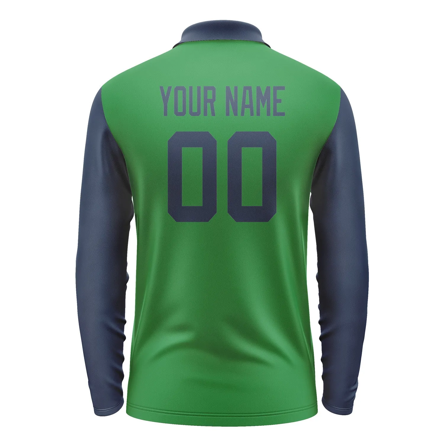 Custom Emerald Green Blue Long Sleeve Polo Shirt sold by Tailorly product image thumbnail 3