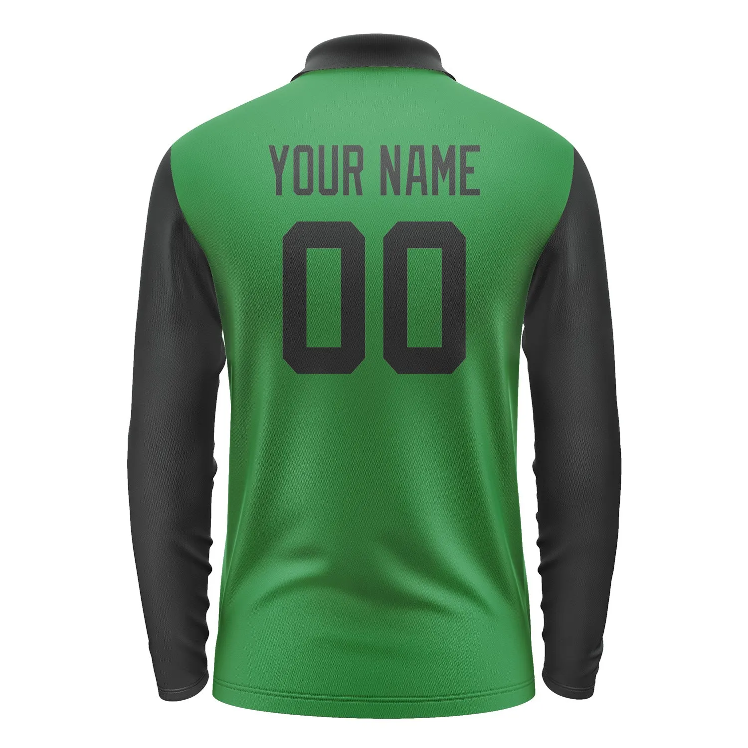 Custom Emerald Green Black Long Sleeve Polo Shirt sold by Tailorly product image thumbnail 3