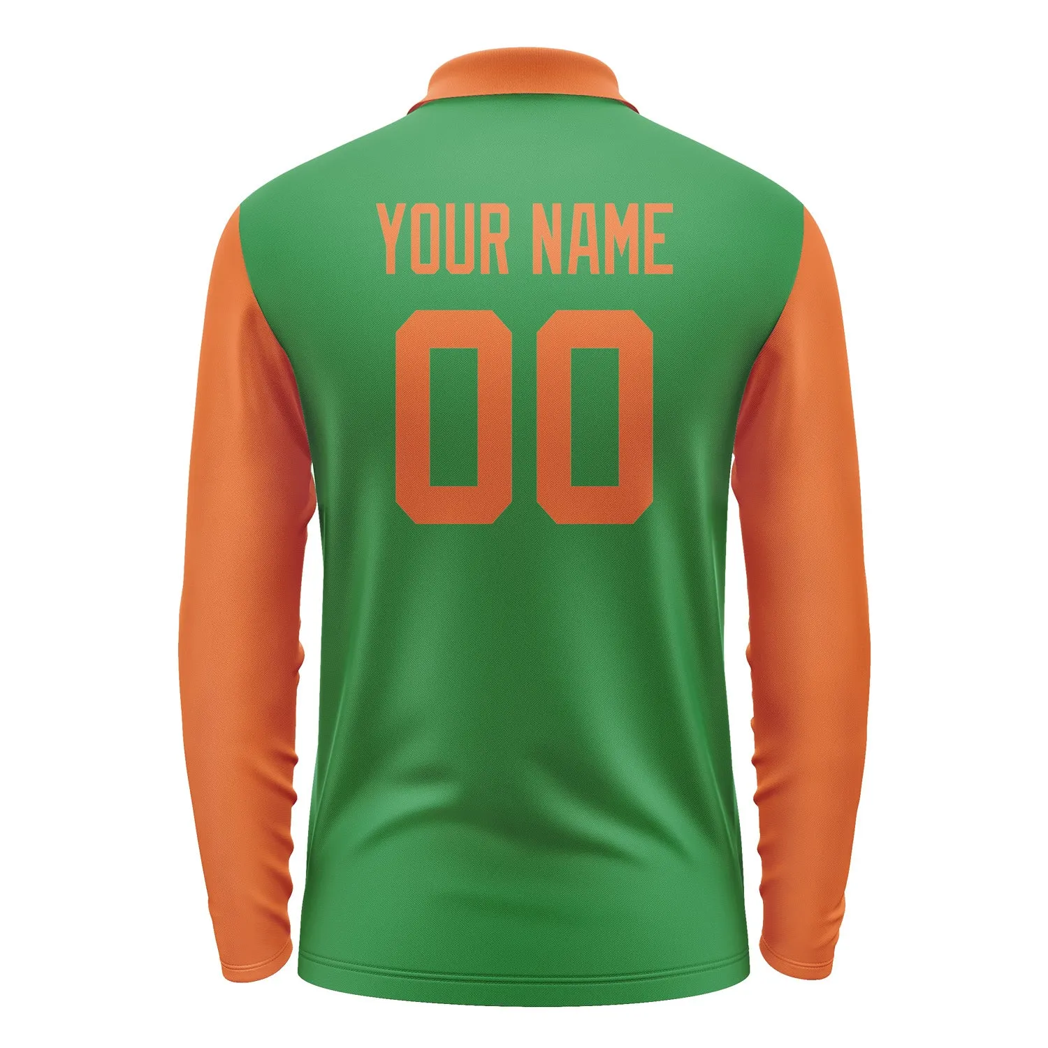 Custom Emerald Green Orange Long Sleeve Polo Shirt sold by Tailorly product image thumbnail 3