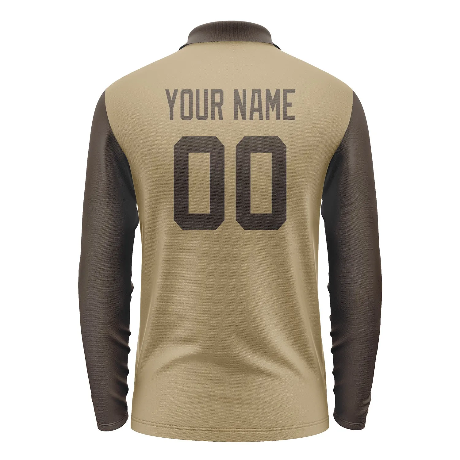 Custom Light Khaki Brown Long Sleeve Polo Shirt sold by Tailorly product image thumbnail 3