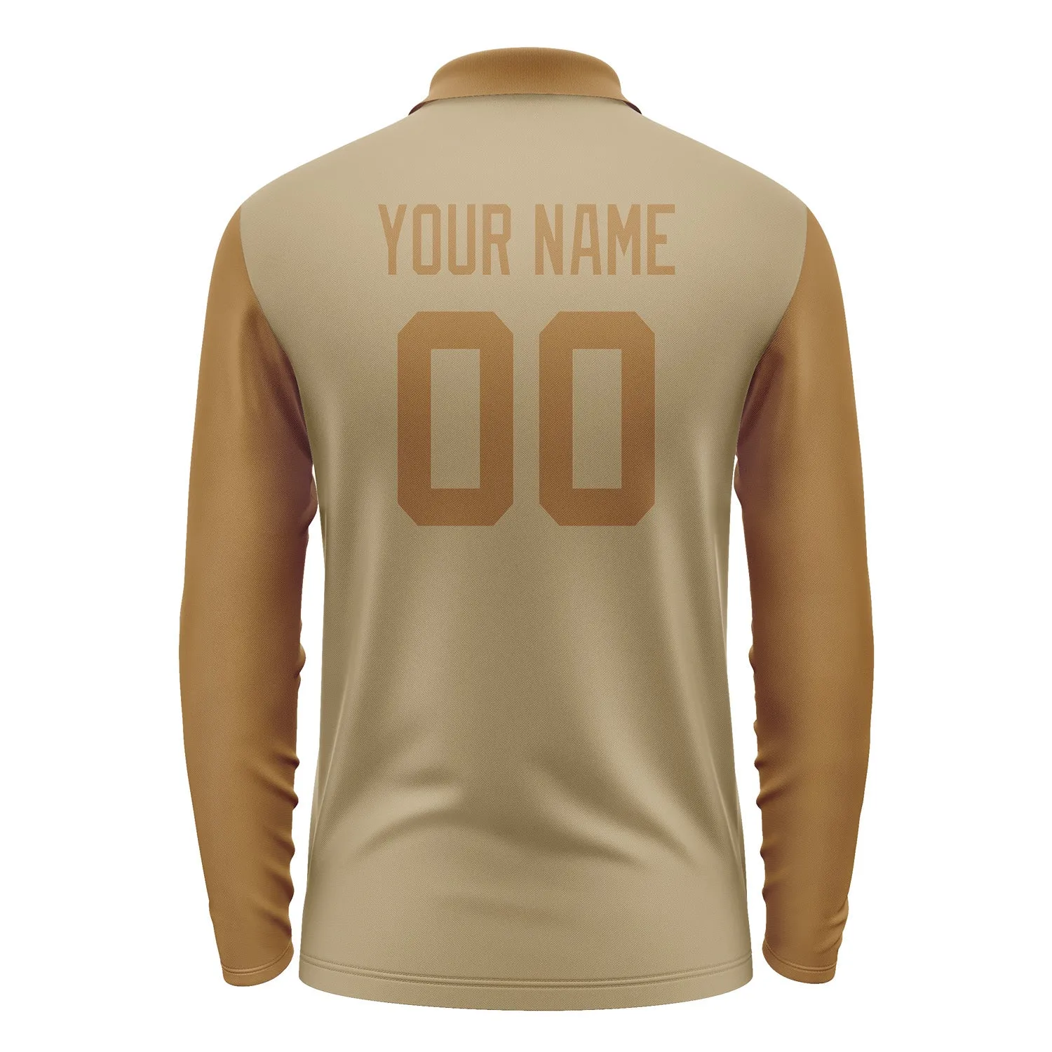 Custom Light Khaki Khaki Long Sleeve Polo Shirt sold by Tailorly product image thumbnail 3