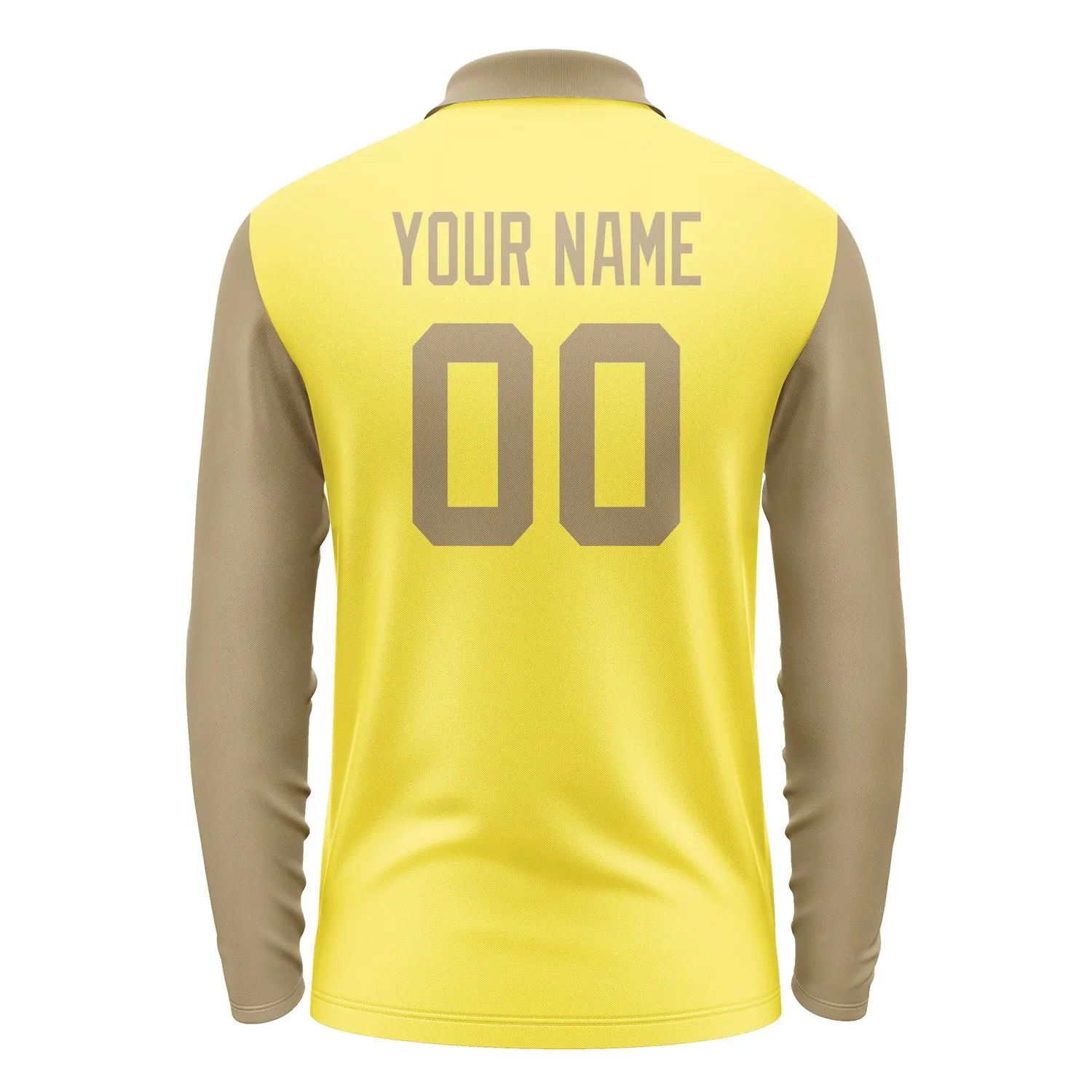 Custom Light Yellow Light Khaki Long Sleeve Polo Shirt sold by Tailorly product image thumbnail 3
