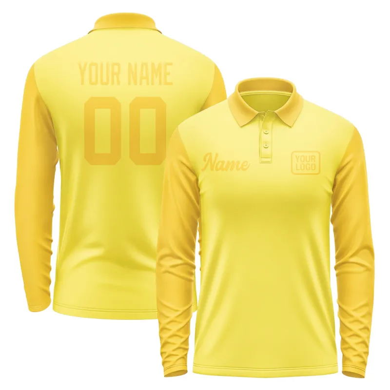 Custom Light Yellow Gold Long Sleeve Polo Shirt sold by Tailorly